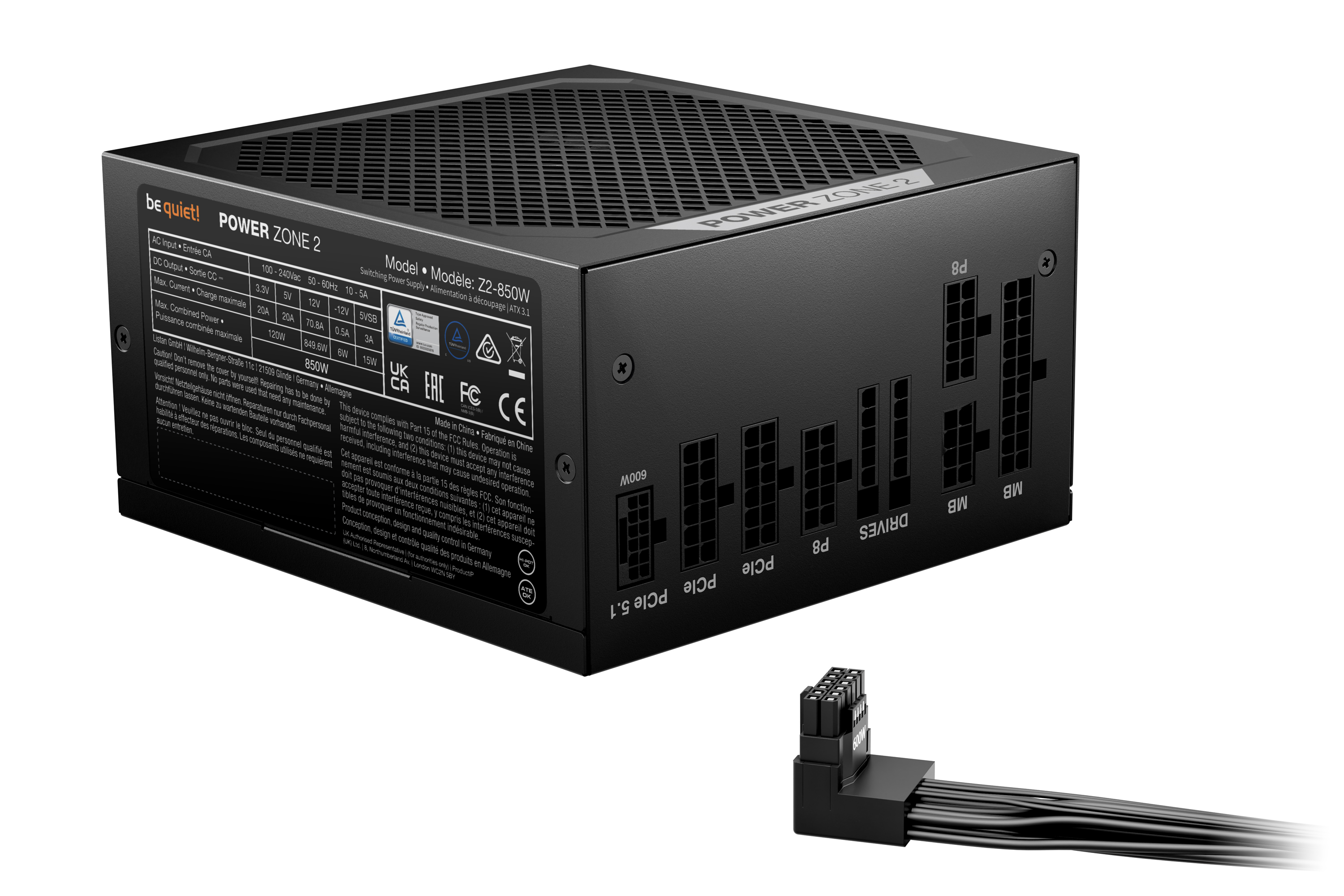 Be Quiet! Netzteil Power Zone 2 850 W - Netzteil, Ansicht 3