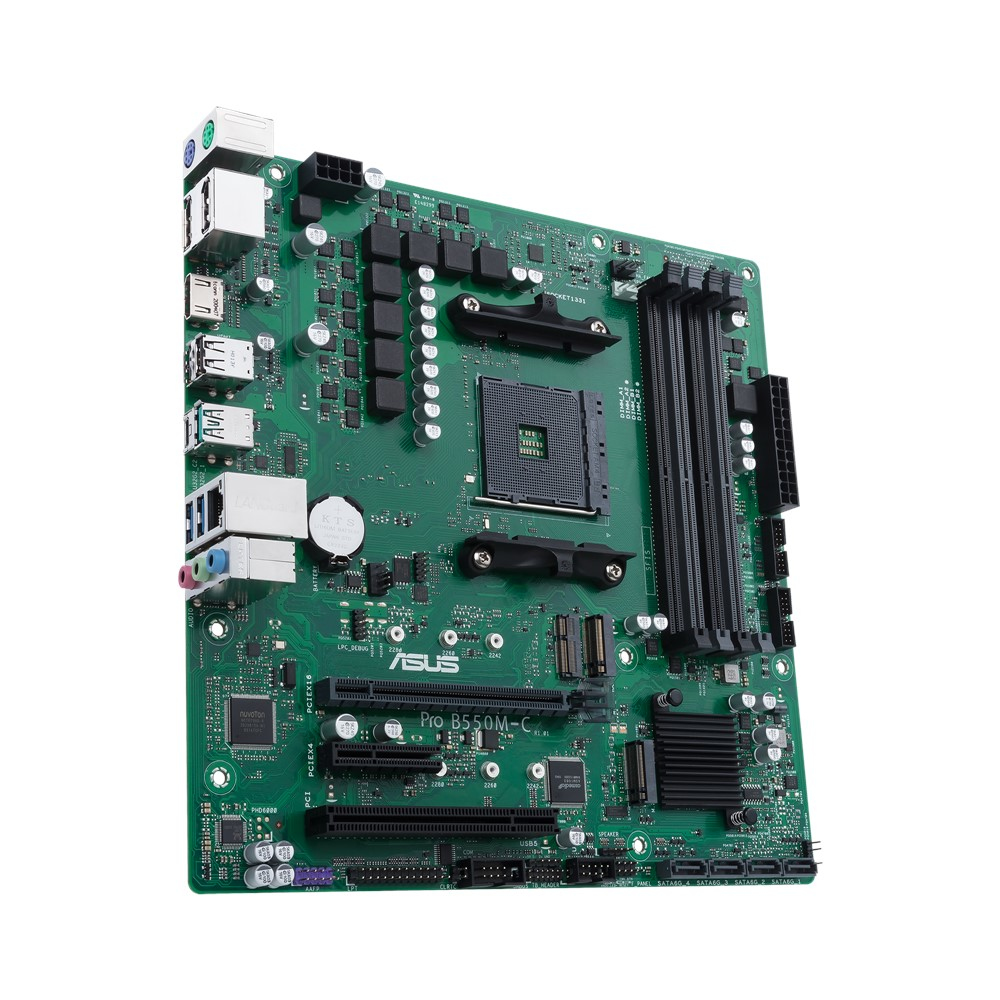 ASUS Pro B550M-C/CSM - Motherboard - micro ATX - Socket AM4 - AMD B550 - USB-C Gen2, USB 3.2 Gen 1, USB 3.2 Gen 2 - Gigabit LAN - Onboard-Grafik (CPU erforderlich)