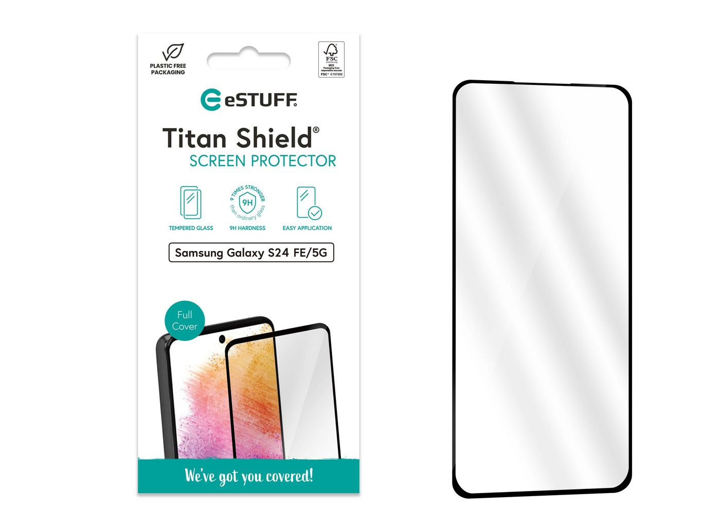 eSTUFF Samsung Galaxy S24 FE Screen Protector. Full Cover, Ansicht 3