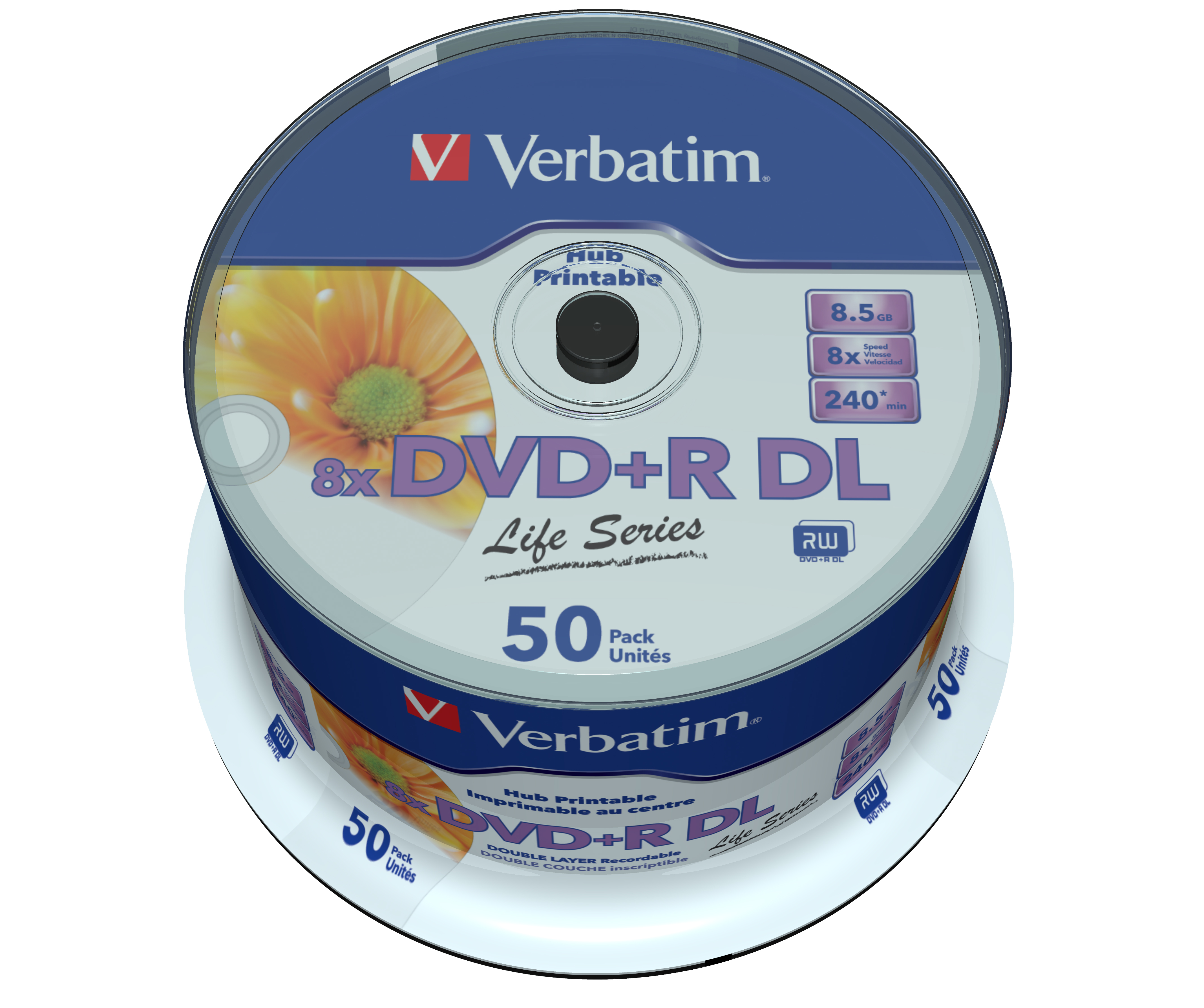 Verbatim 50 x DVD+R DL - 8.5 GB (240 Min.) 8x, Ansicht 2