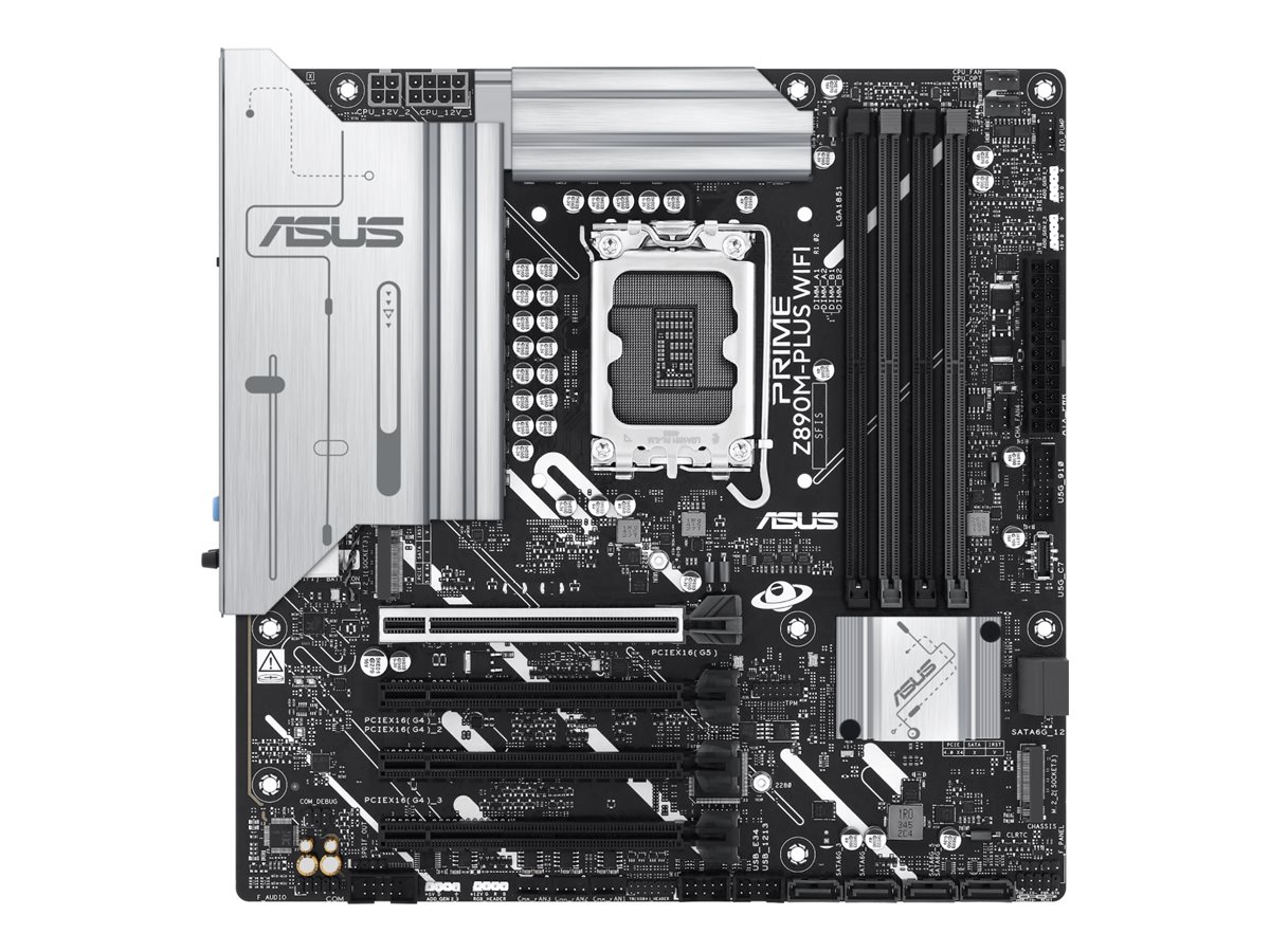 ASUS PRIME Z890M-PLUS WIFI - Motherboard - micro ATX - LGA1851 Sockel - Z890 Chipsatz - USB-C 3.2 Gen 2x2, USB 3.2 Gen 2, USB 3.2 Gen 1, USB-C 3.2 Gen 1 - Wi-Fi 7, Bluetooth, 2.5 Gigabit LAN - Onboard-Grafik (CPU erforderlich)