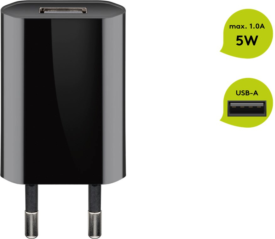 Goobay - Netzteil - 5 Watt - 1 A (USB) - Schwarz, Ansicht 2