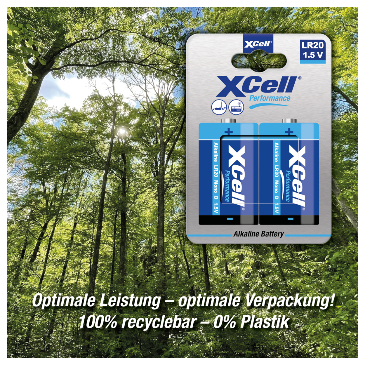 XCell Batterie Performance Alkaline LR20 Mono D 2St. - Batterie - Mono (D), Ansicht 2
