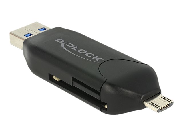 Delock Micro USB OTG Card Reader + USB 3.0 A male - Kartenleser (MS, MMC, SD, microSD, SDHC, SDXC)