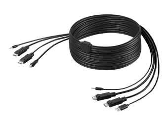 Belkin Secure KVM Combo Cable - Tastatur-  Video-  Maus-  Audio-Kabel - TAA-konform - USB Mini-Stecker DisplayPort (M)