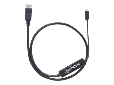 Manhattan USB-C to DisplayPort Cable, 4K@60Hz, 1m, Male to Male, Black, Three Year Warranty, Polybag - Adapterkabel - USB-C (M)