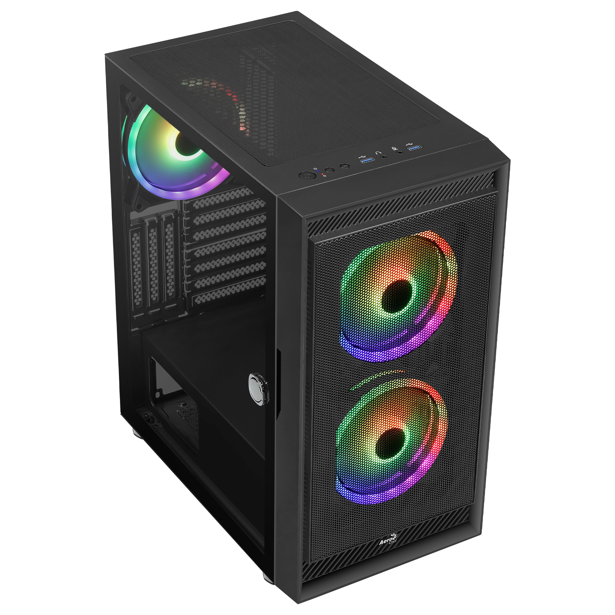 AEROCOOL ADVANCED TECHNOLOGIES AeroCool Graphite-G-BK-v3 - MDT - ATX - Seitenteil mit Fenster (gehärtetes Glas), Ansicht 3