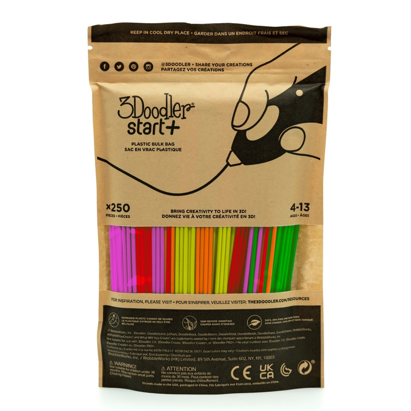 3Doodler Filament Start+ 250 neonrot neonorange neongruen neongelb, Ansicht 2