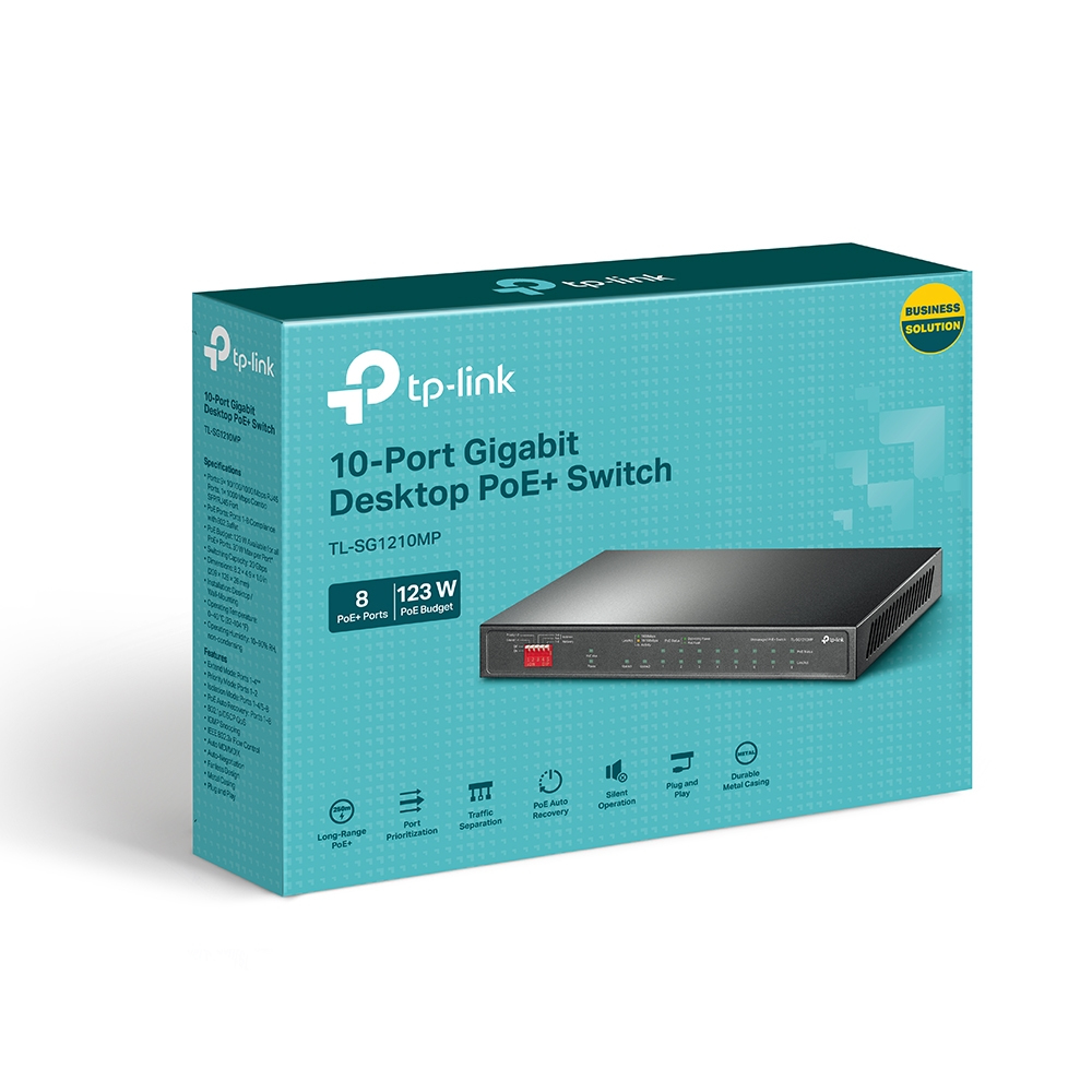 TP-LINK TL-SG1210MP V2 - Switch - unmanaged - 8 x 10/100/1000 (PoE+), Ansicht 4