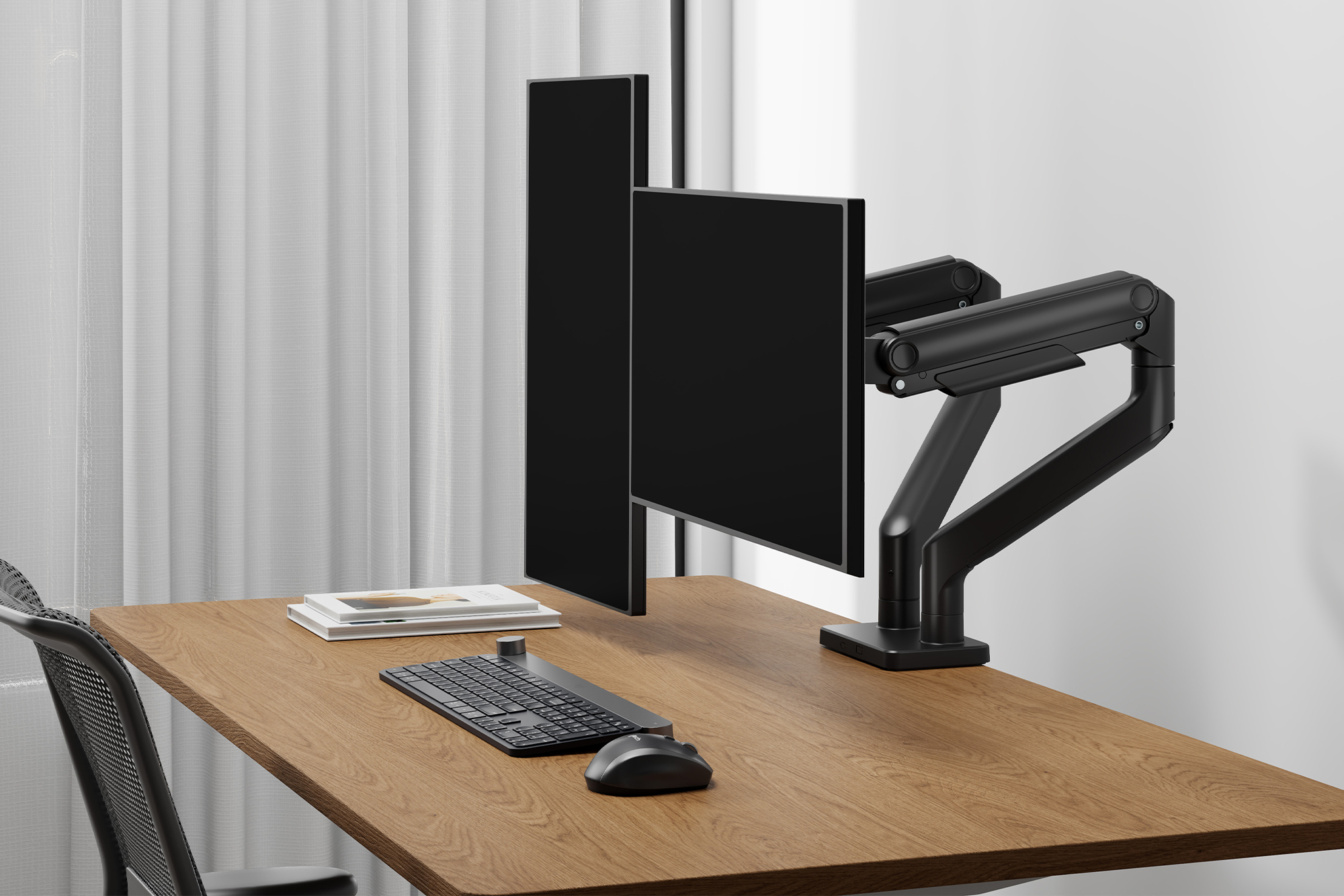 DIGITUS Dual Monitorhalterung, 2x 45, 2x 20 kg, Ansicht 2