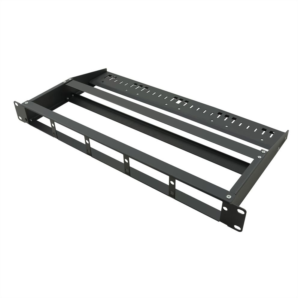 VALUE MPO Panel for 3 Modules - Blankes Paneel für Glasfaser-Kassette - Rack montierbar - Schwarz - 1U (19), Ansicht 2