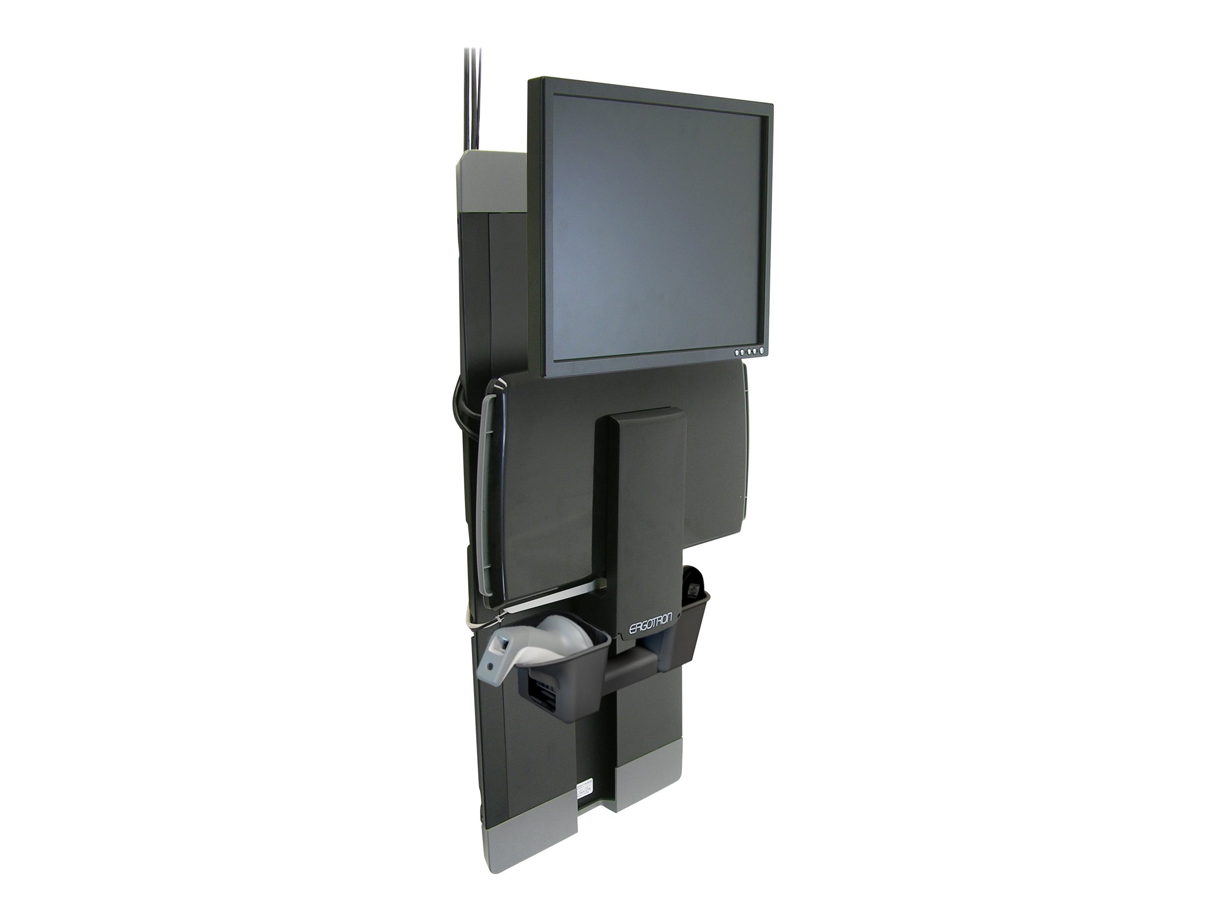 Ergotron Befestigungskit (Wandmontage Tastaturarm Handgelenkkissen Maushalterung vertikale Verstellschiene) - für LCD-Display  PC-Ausrüstung - Patientenzimmer - Stahl - Schwarz - Bildschirmgröße: 61 cm (24)