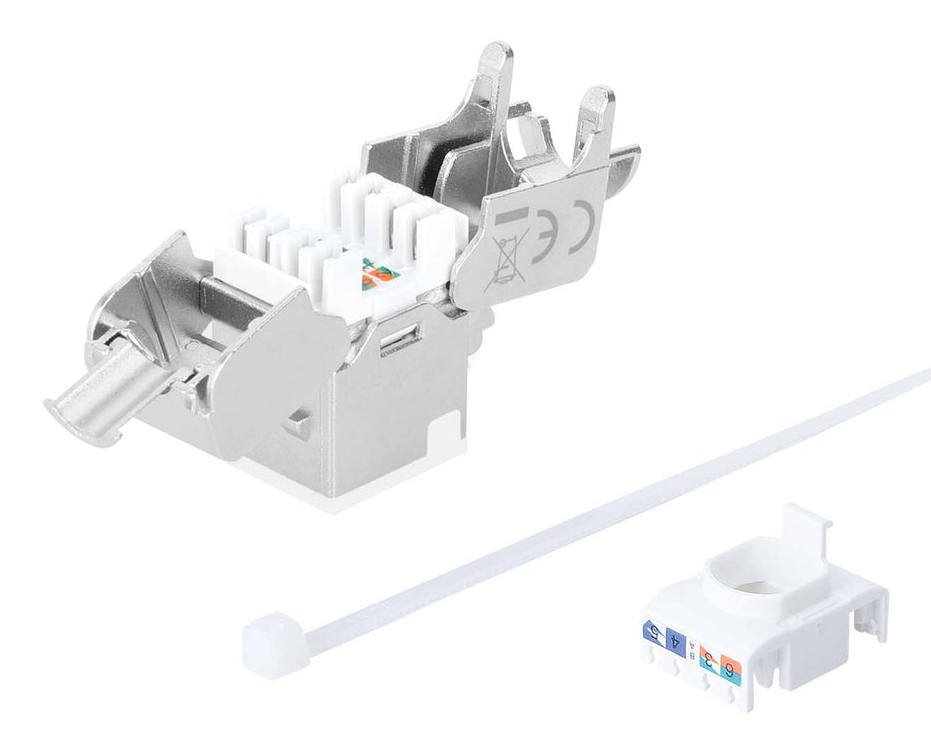 Intellinet Cat6a 10G STP Keystone-Modul weiß, Ansicht 4