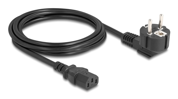 Delock Stromkabel - power CEE 7/7 gewinkelt zu power IEC 60320 C13, Ansicht 3