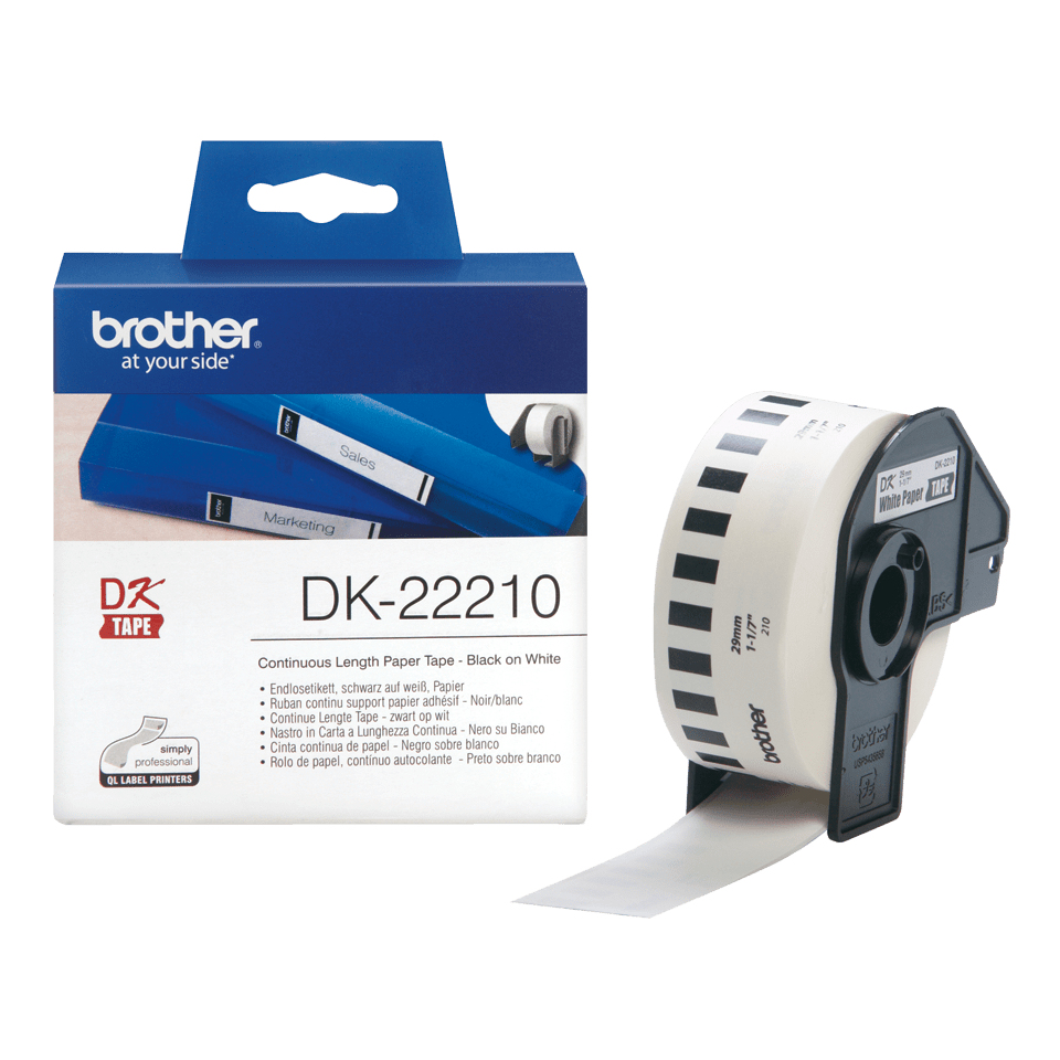 Brother DK-22210 - Schwarz auf Weiß - Rolle (2,9 cm x 30,5 m), Ansicht 2