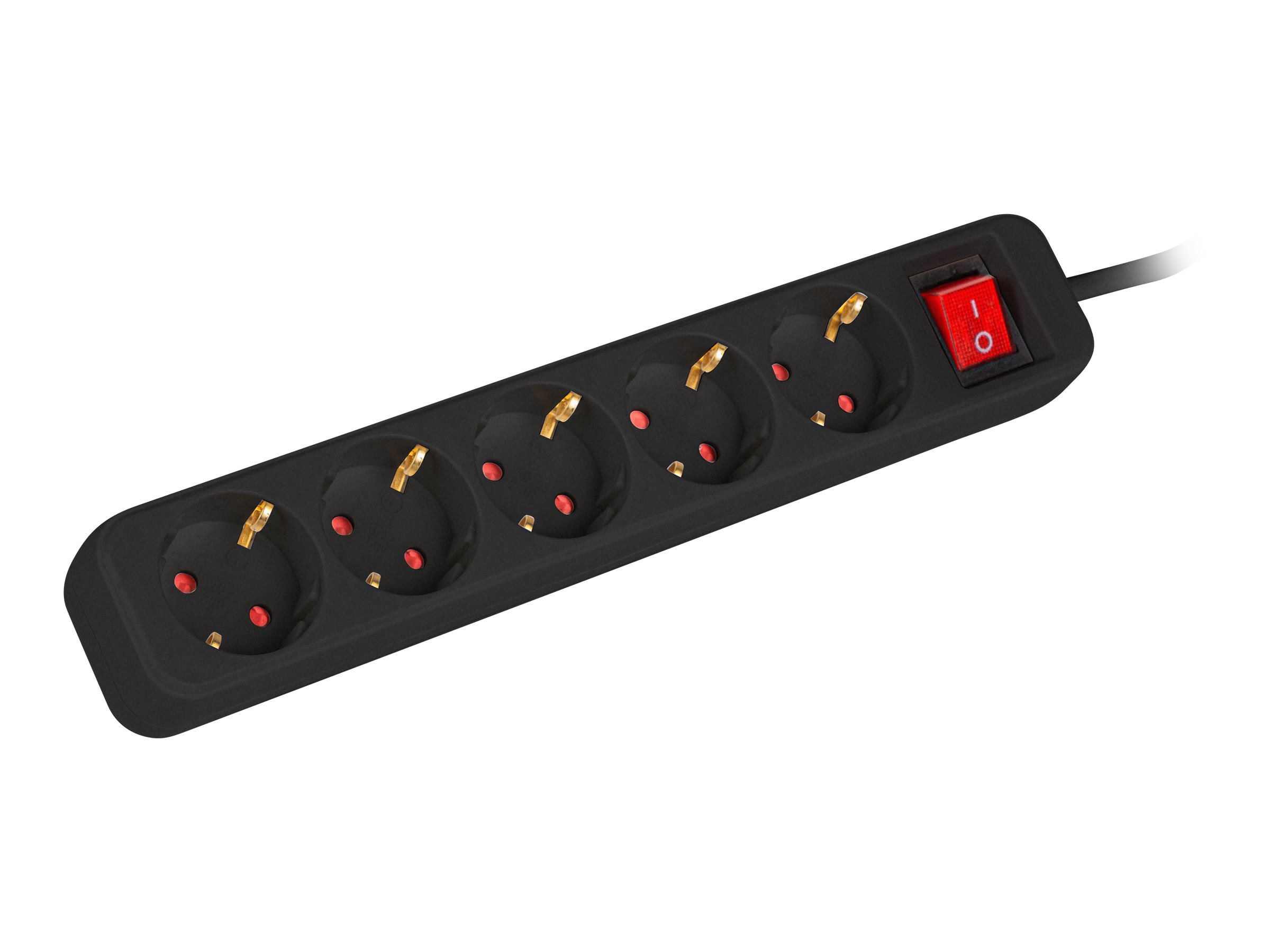 Lanberg PS1-05F-0300-BK Stikdase 5-stik 10A Sort 3m, Ansicht 3