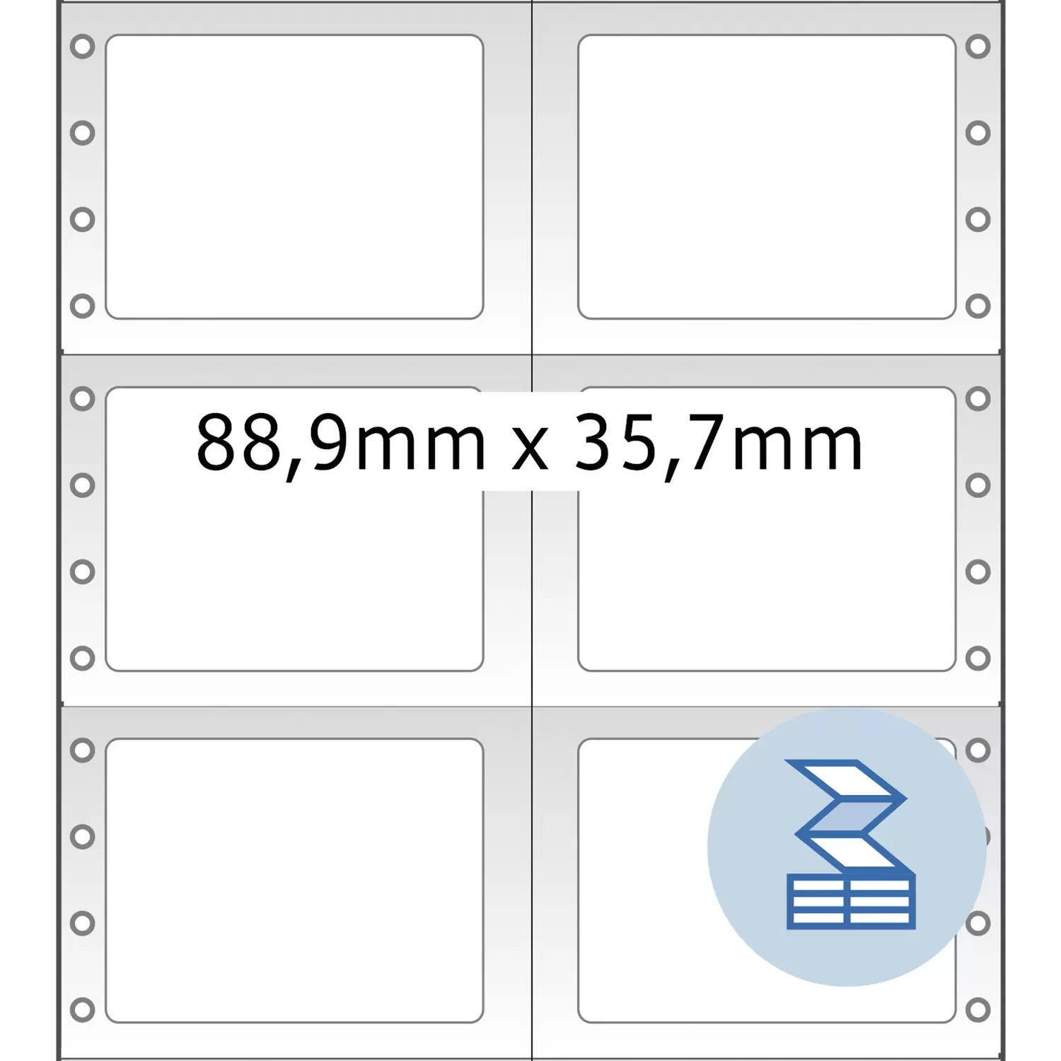 HERMA Computer labels - Papier - matt - perforiert - weiß - 88.9 x 35.7 mm 8000 Etikett(en) (2 Bogen x 4000), Ansicht 4