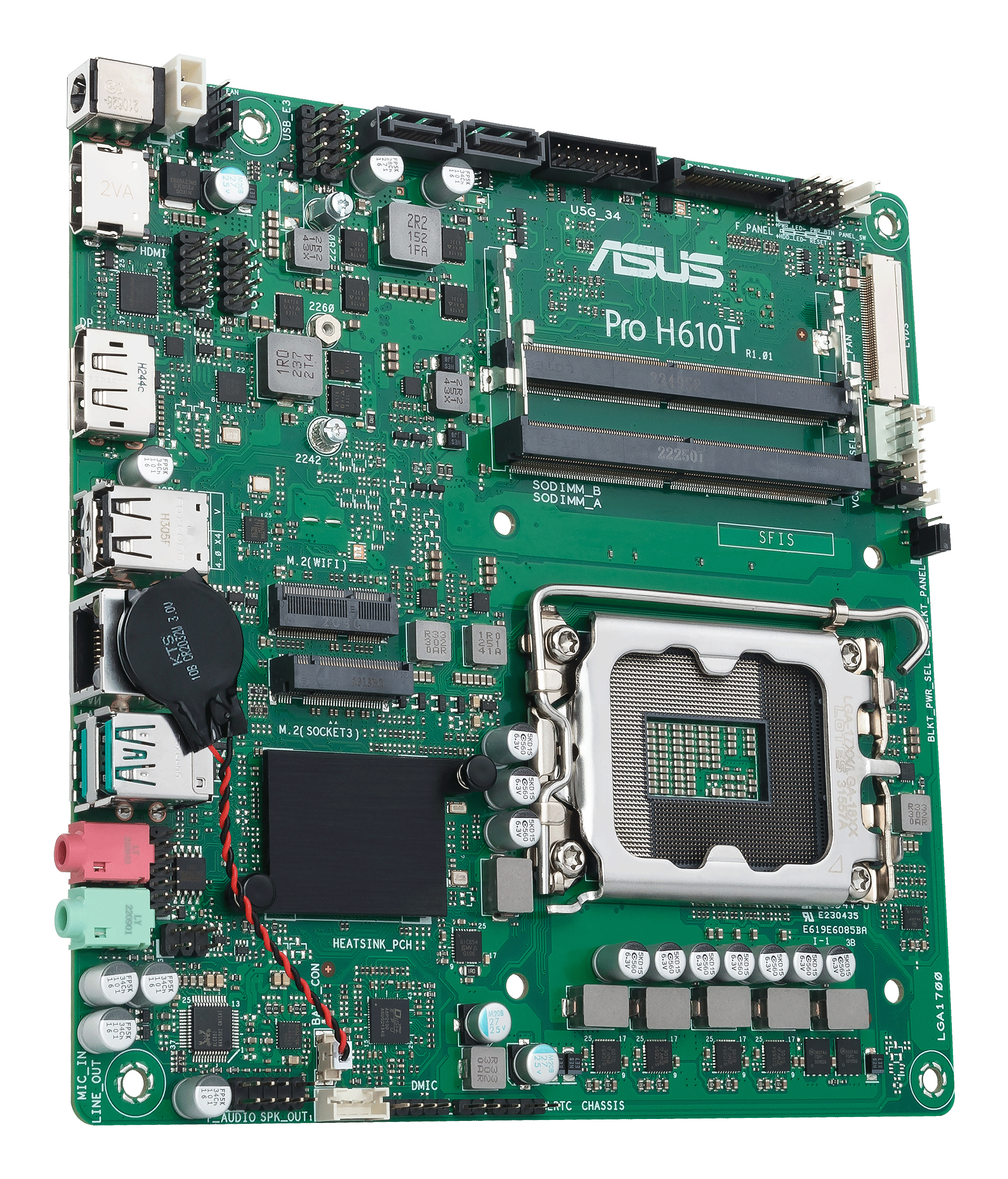 ASUS Pro H610T-CSM - Motherboard - Mini-ITX - LGA1700-Sockel - H610 Chipsatz, Ansicht 3
