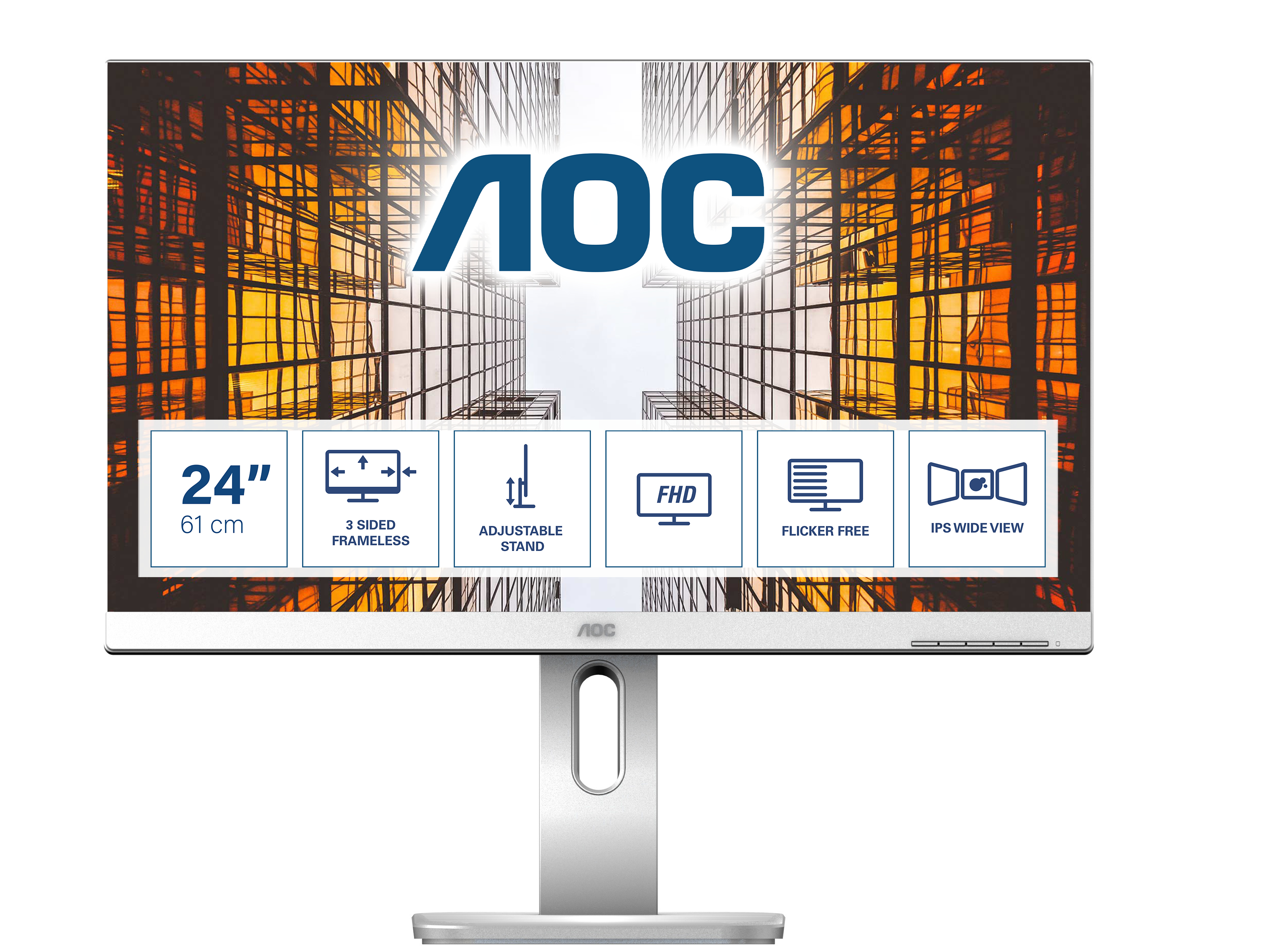 AOC P1 X24P1/GR, 61 cm (24&quot;), 1920 x 1200 Pixel, WUXGA, LED, 4 ms, Grau