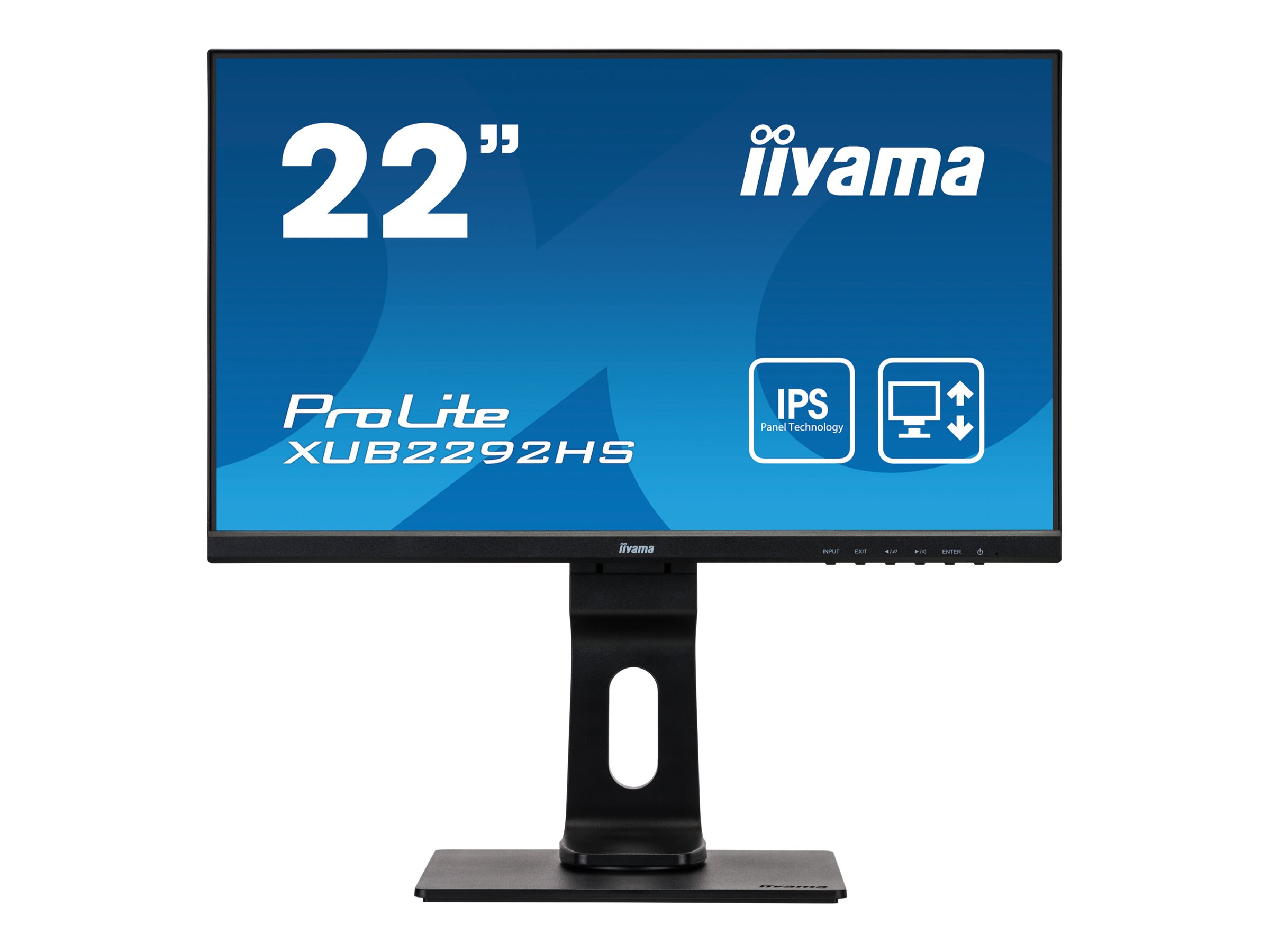 iiyama ProLite XUB2292HS-B1 - LED-Monitor - 55.9 cm (22") (21.5" sichtbar) - 1920 x 1080 Full HD (1080p) @ 75 Hz - IPS - 250 cd/m²