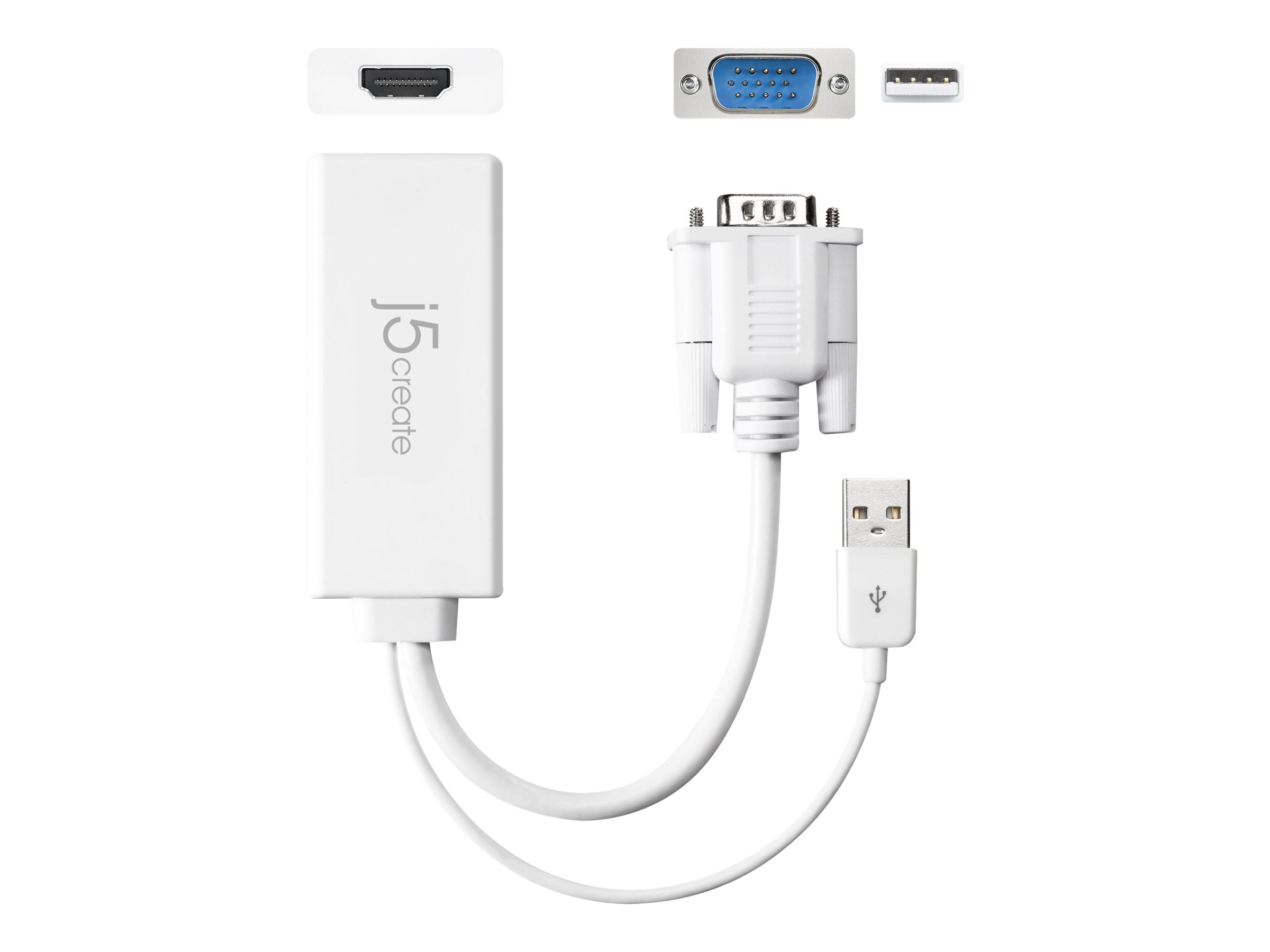 j5create JDA214 - Adapterkabel - HDMI weiblich zu USB, HD-15 (VGA), Ansicht 2