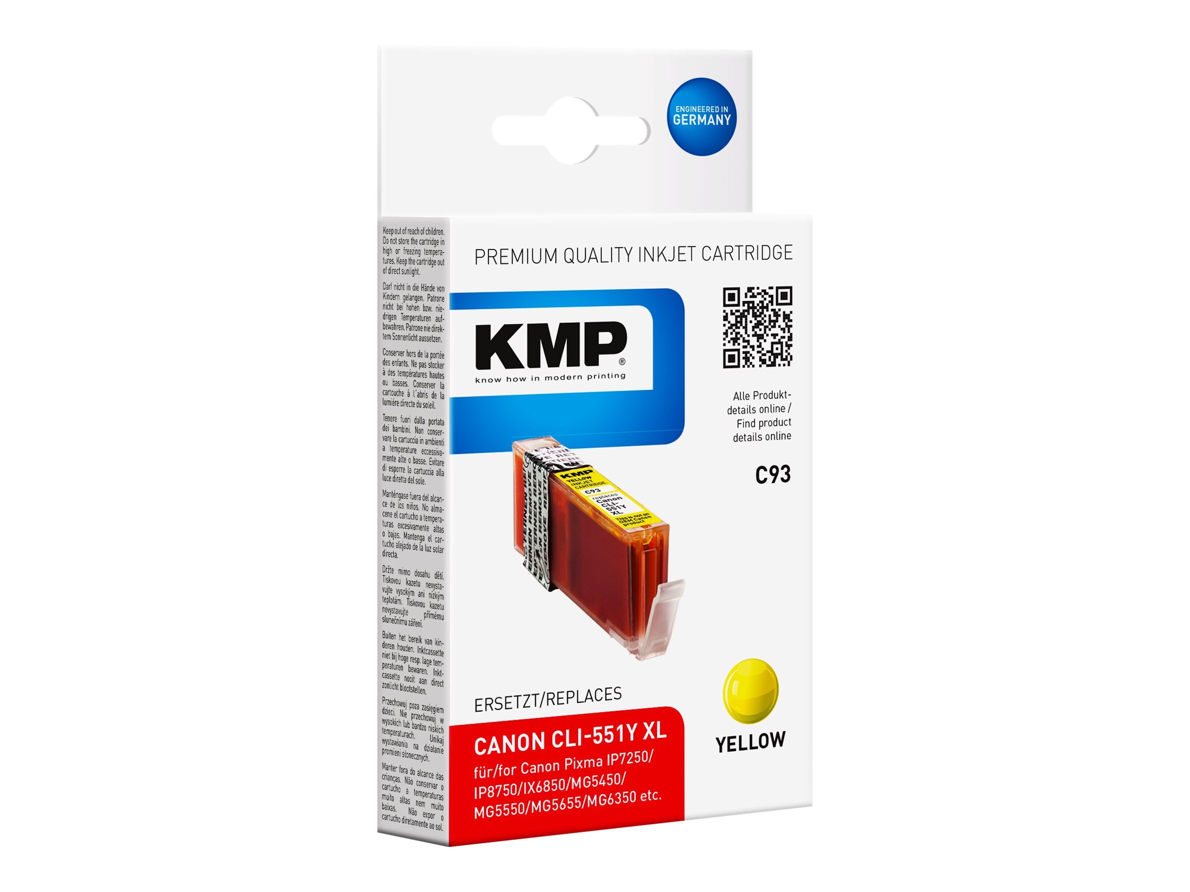 KMP C93 - 15 ml - Gelb - kompatibel - Ti