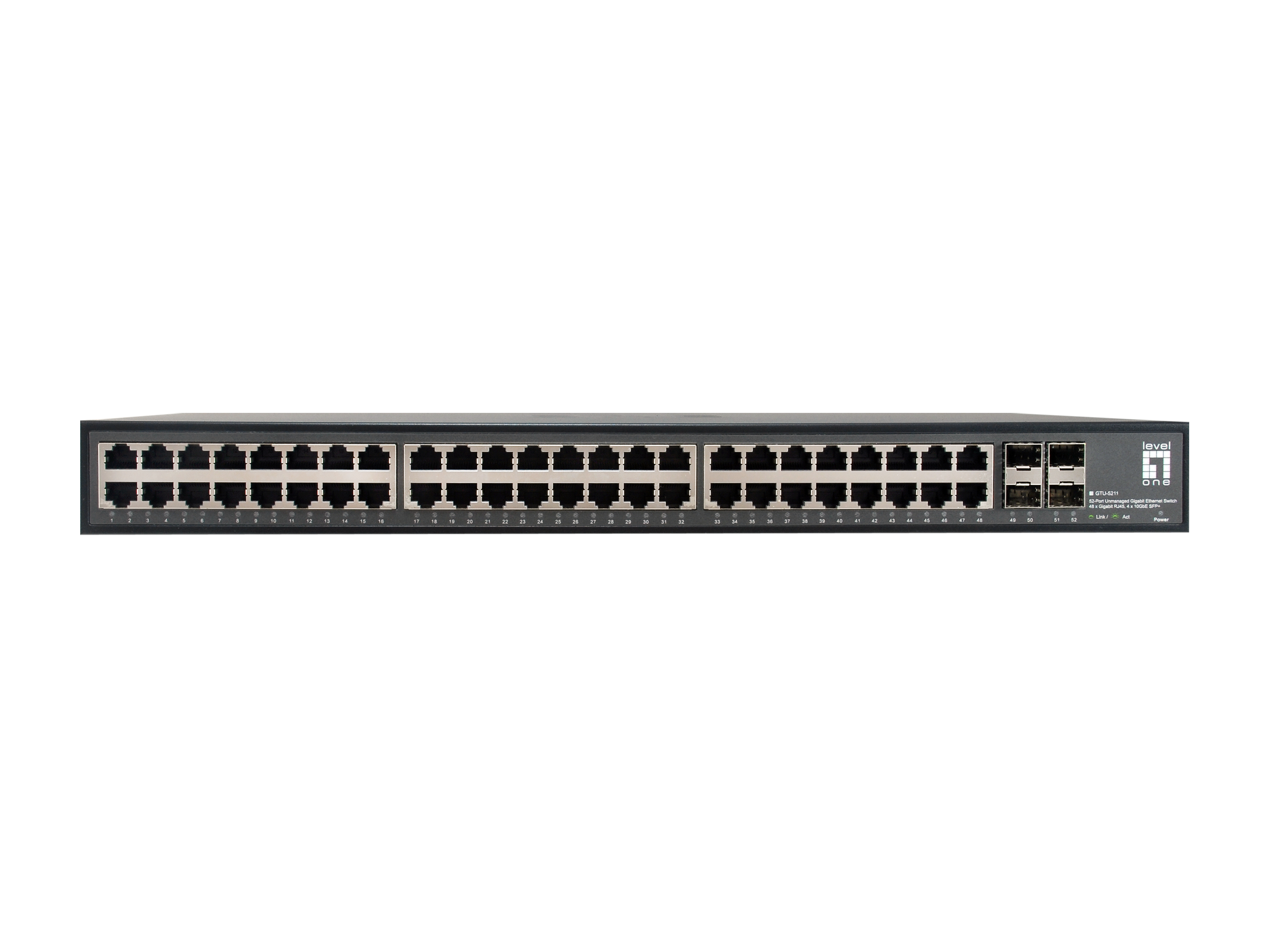 LevelOne GTU-5211 - Switch - unmanaged - 48 x 10/100/1000 + 4 x 10Gb Ethernet SFP+, Ansicht 2
