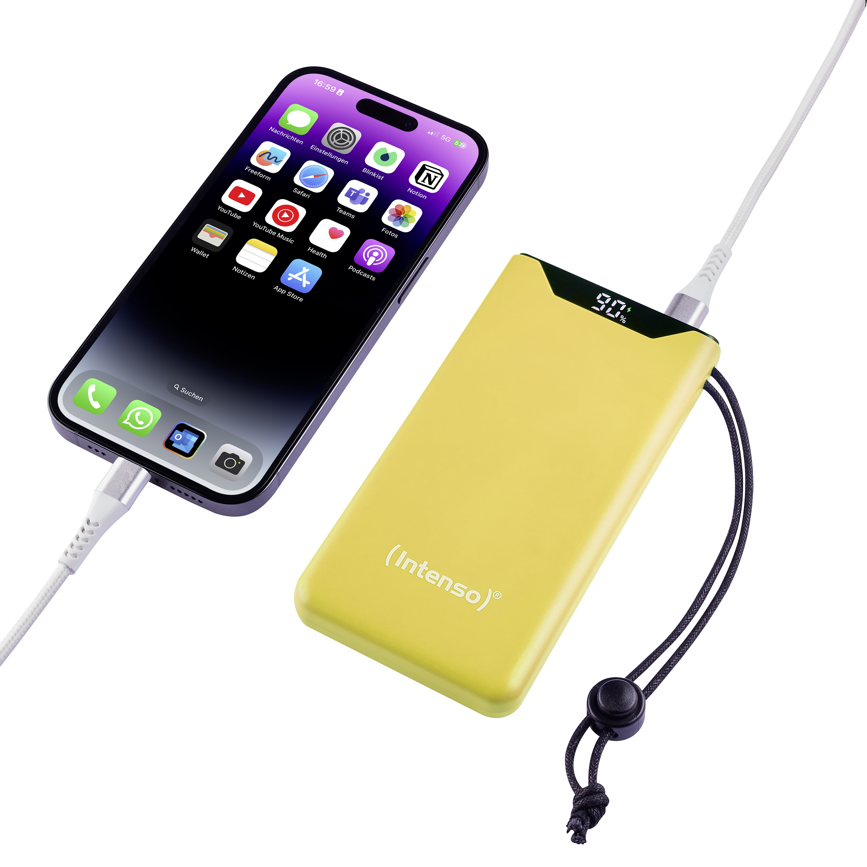 Intenso Powerbank F10000 Yellow gelb 10.000 mAh PD 3.0 Quick Charge 3.0, Ansicht 4