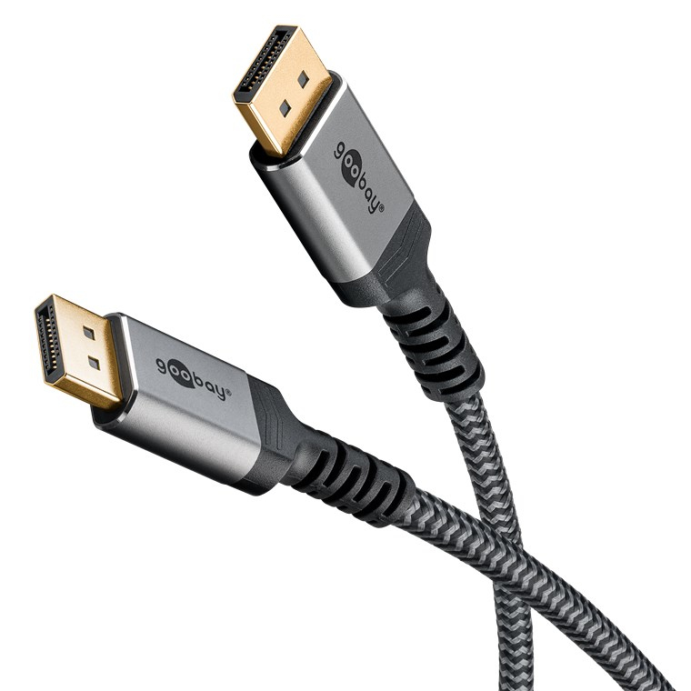 Goobay DisplayPort -auf-HDMI -Kabel 5 m Sharkskin Grey - -Stecker>, Ansicht 4