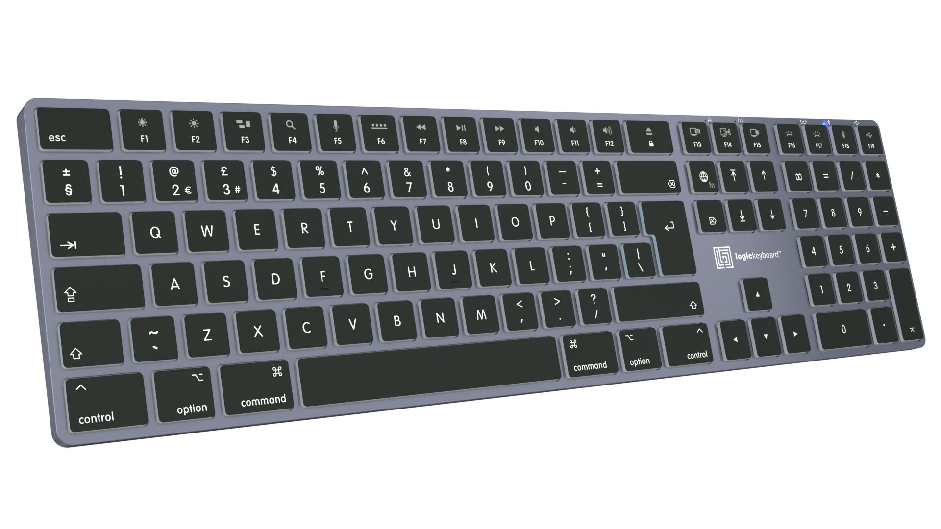 Logickeyboard TITAN - Tastatur - Mac - hintergrundbeleuchtet - TL: UK, QWERTY, Ansicht 3