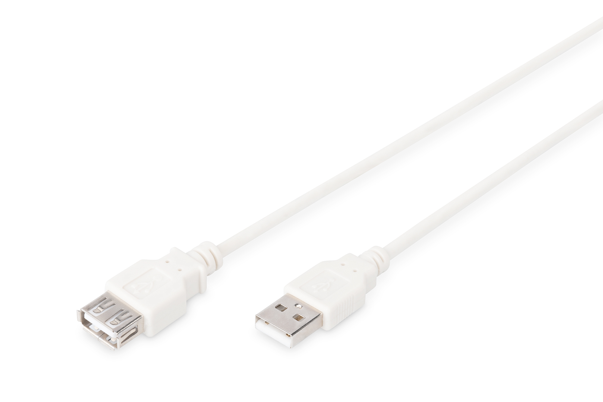 DIGITUS USB 2.0 Verlängerungskabel, 1,8 m, USB A, USB A, USB 2.0, Männlich/Weiblich, Beige