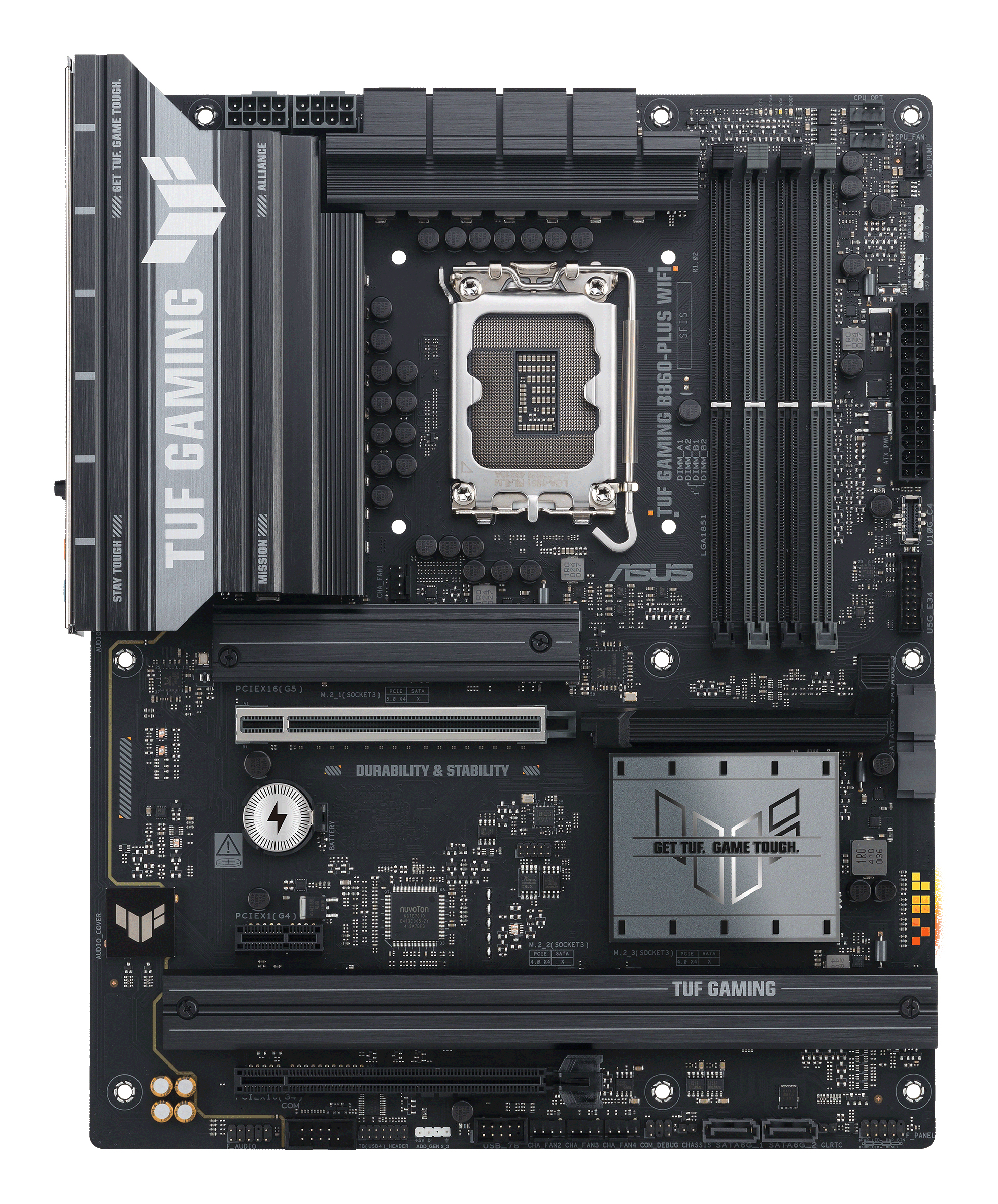 ASUS TUF GAMING B860-PLUS WIFI - Motherboard - ATX - LGA1851-Sockel - B860 Chipsatz - Onboard-Grafik (CPU erforderlich), Ansicht 2