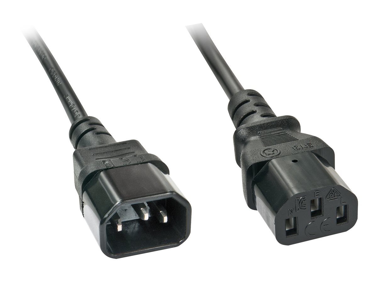 Lindy - Stromkabel - IEC 60320 C13 zu IEC 60320 C14 - 5 m - Schwarz