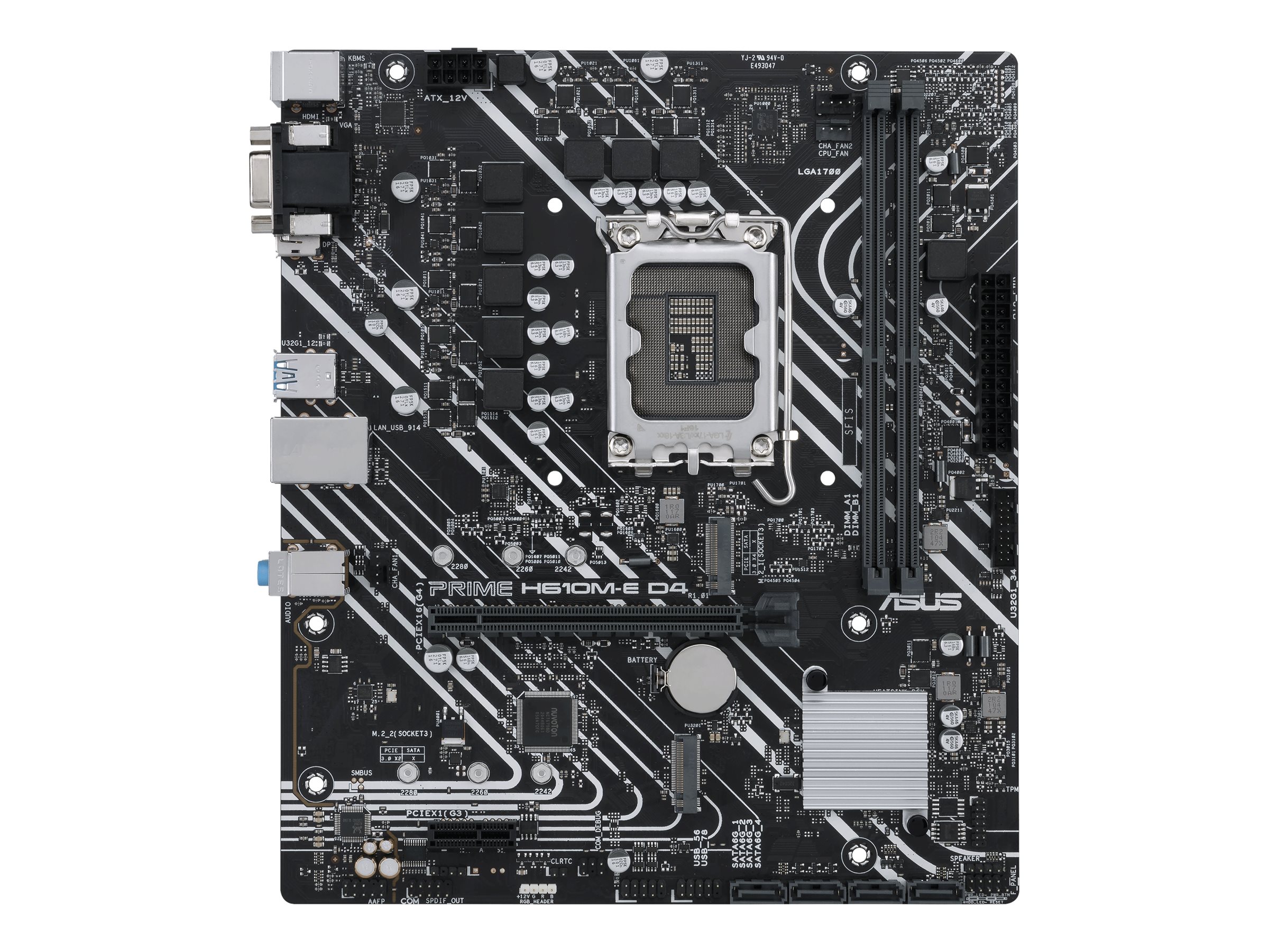 ASUS PRIME H610M-E D4-CSM - Motherboard - micro ATX - LGA1700-Sockel - H610 Chipsatz - USB 3.2 Gen 1, USB 3.2 Gen 2 - Gi