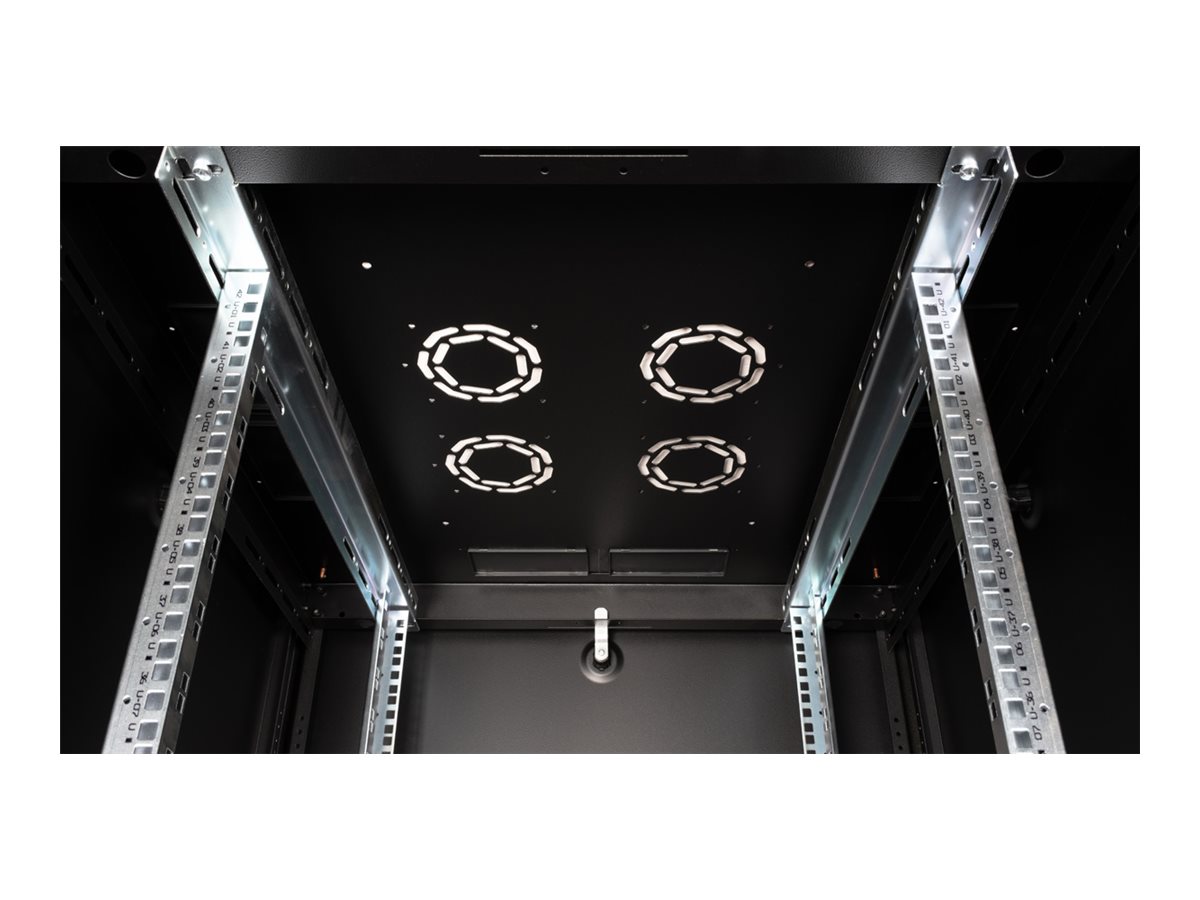 ROLINE 19 Zoll Netzwerkschrank Basic 42H 800x800 BxT Glastür schwarz, Ansicht 4