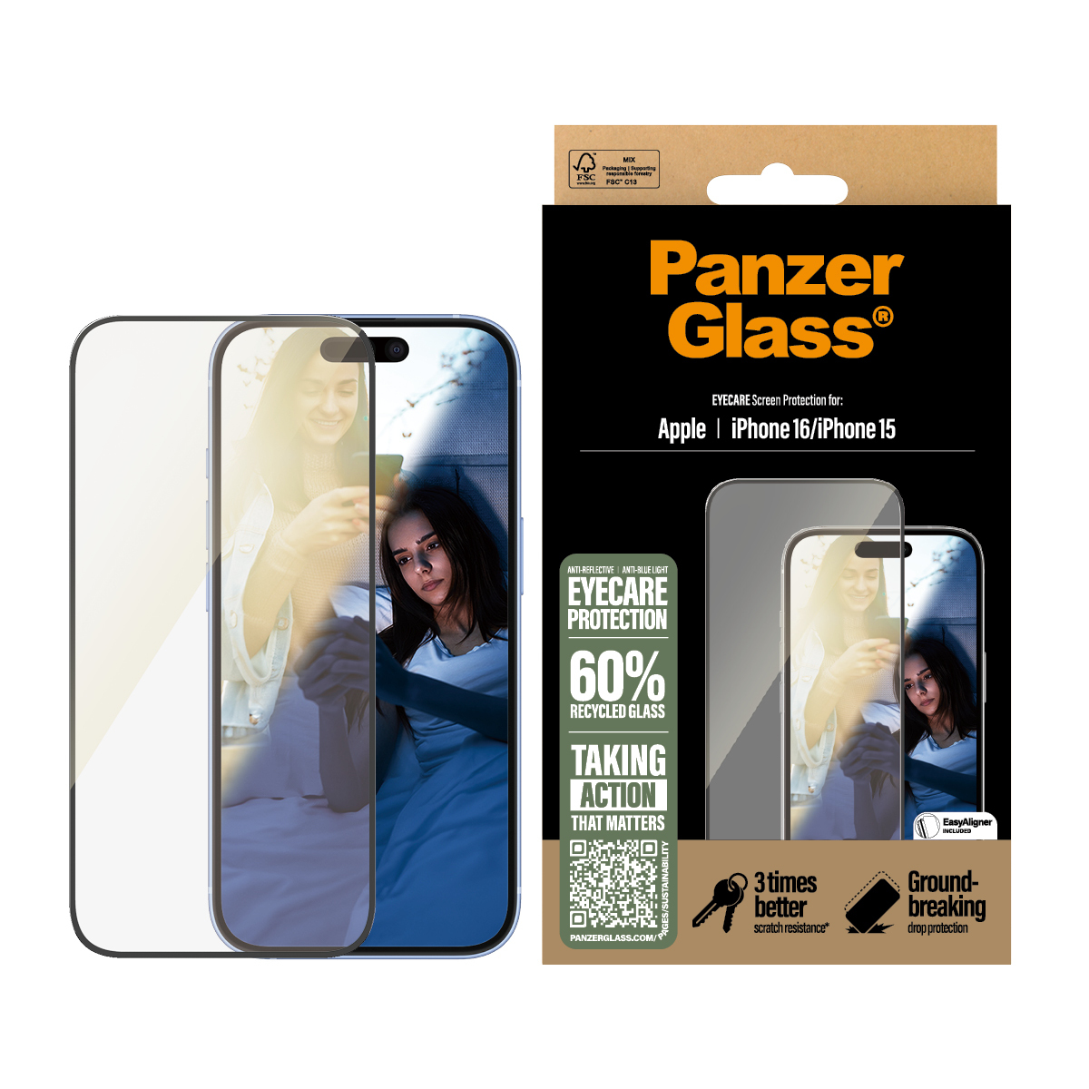 PanzerGlass Eyecare - Bildschirmschutz für Handy, Ansicht 3