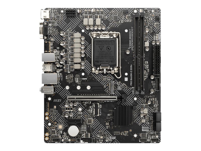 MSI PRO B660M-E DDR4 - Motherboard - micro ATX - LGA1700-Sockel - B660 Chipsatz - USB 3.2 Gen 1 - Gigabit LAN - Onboard-Grafik (CPU erforderlich)