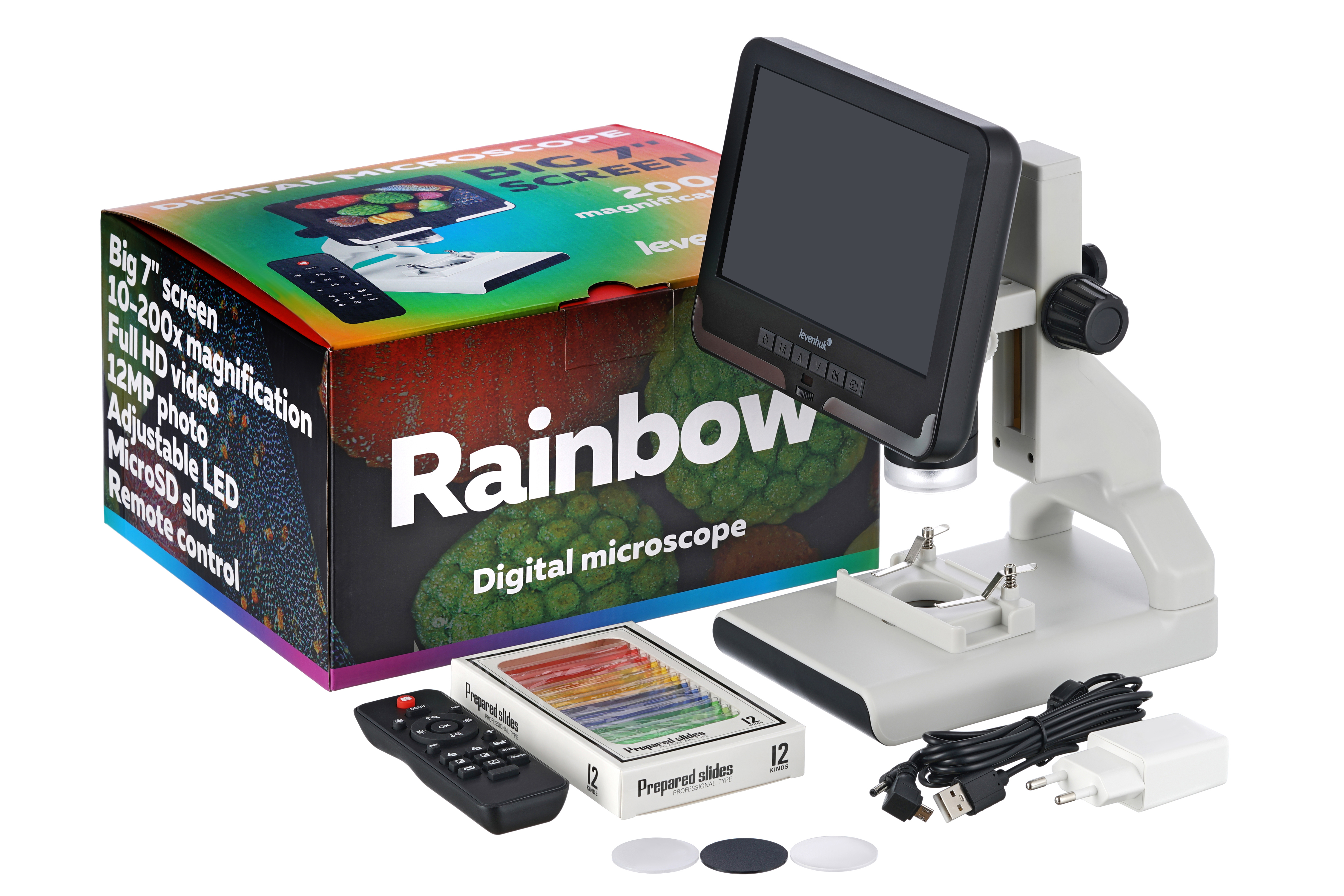 Levenhuk Rainbow DM700 LCD - Digitales Mikroskop - Schwarz - Weiß - Kunststoff - LCD - 17,8 cm (7") - 0 - 83 mm, Ansicht 3