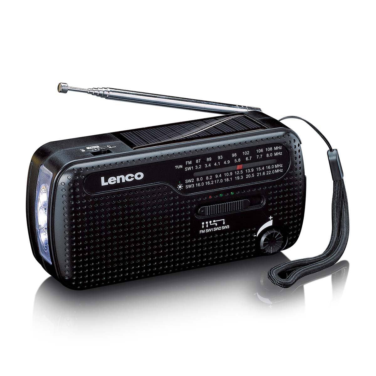 Lenco MCR-113 Notfall-Radio Kurbel/Solar/Akku schw, Ansicht 3