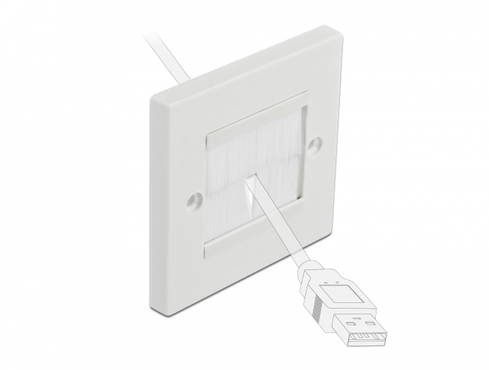 Delock Cable Management Cover 86 x 86 mm with white Brush Strips, Ansicht 4