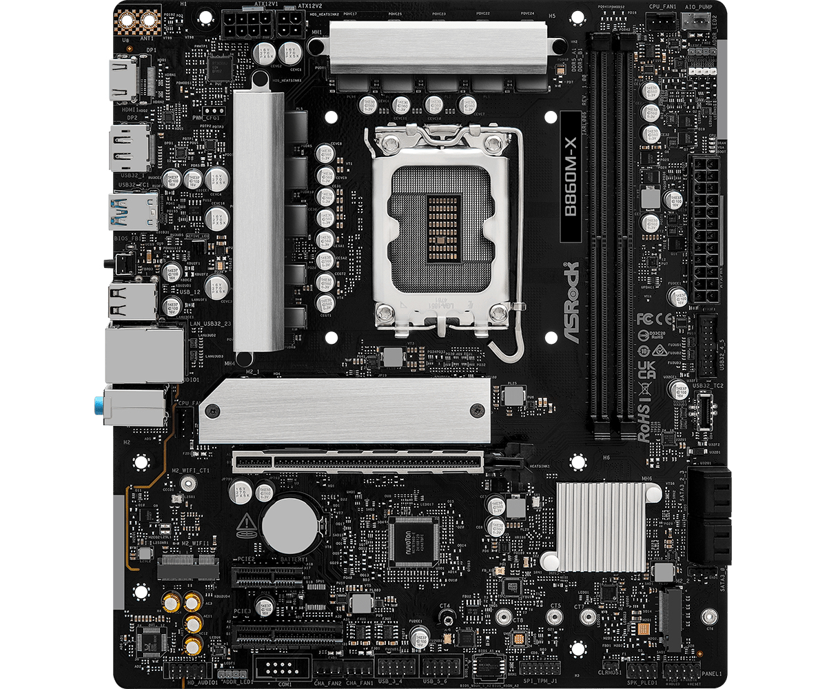 ASRock B860M-X - Motherboard - micro ATX - LGA1851-Sockel - B860 Chipsatz, Ansicht 3