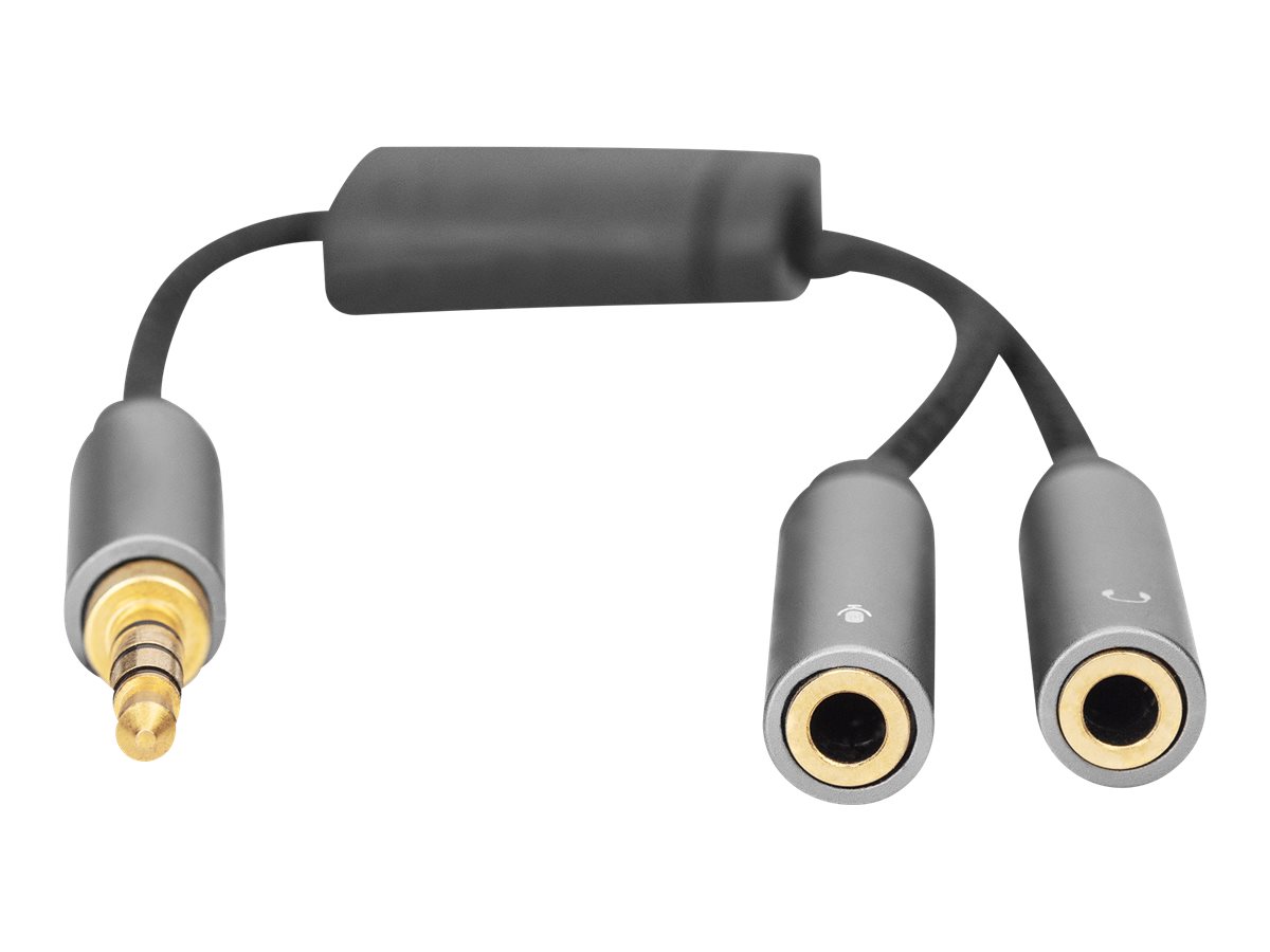 DIGITUS Audio Headset Adapter 35 mm Klinke auf 2x 35 mm Buchse