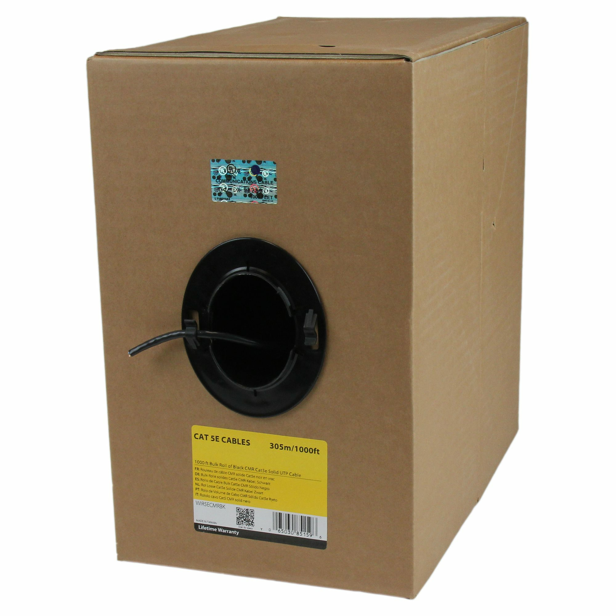 StarTech.com 1000 ft Bulk Roll of Black CMR Cat5e Solid UTP Riser Cable - 24 AWG - Black, Ansicht 2