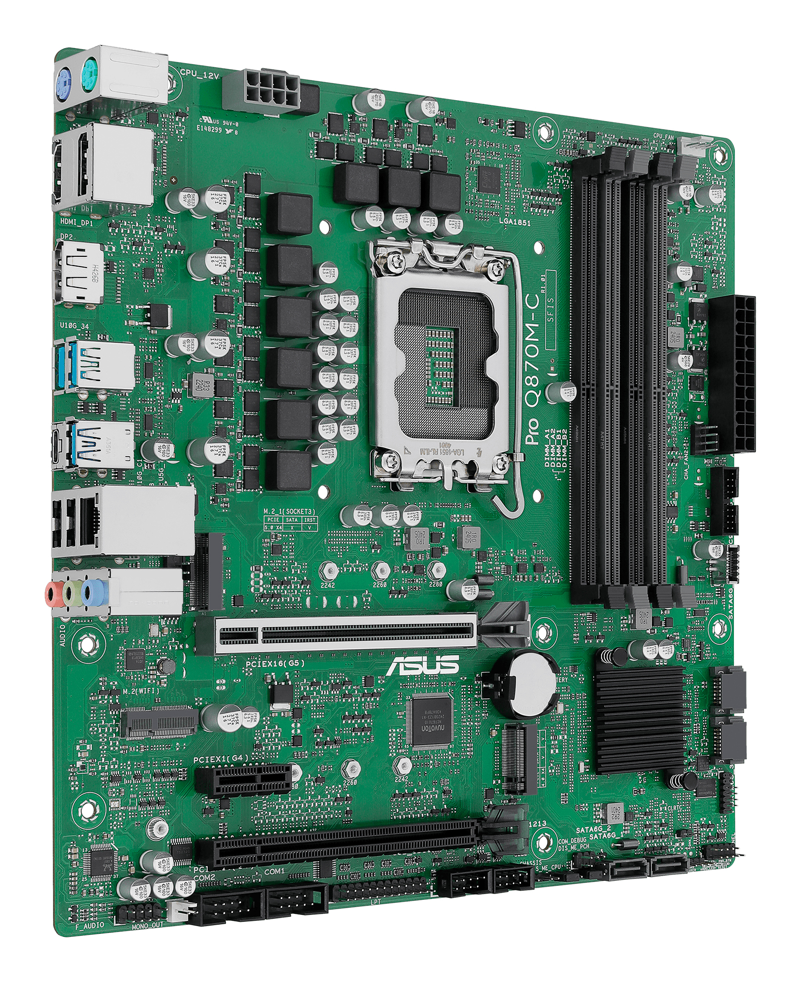 ASUS Pro Q870M-C-CSM - Motherboard - micro ATX - LGA1851-Sockel - Q870 Chipsatz - Gigabit LAN, Ansicht 4
