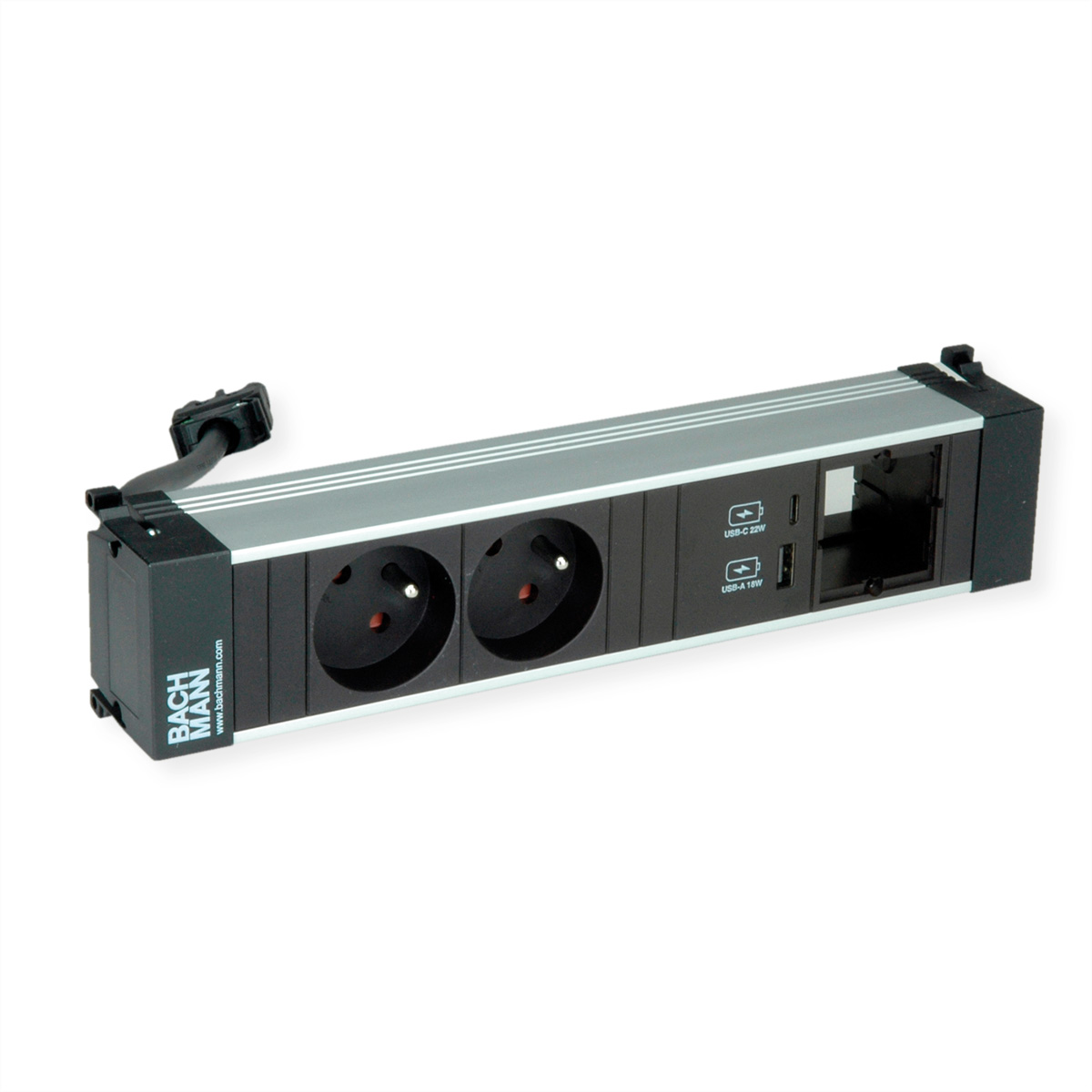 Bachmann Power Frame M 2xUTE 916.5281xUSB A&C 22W 1xCM 0.2m GST18, Ansicht 2