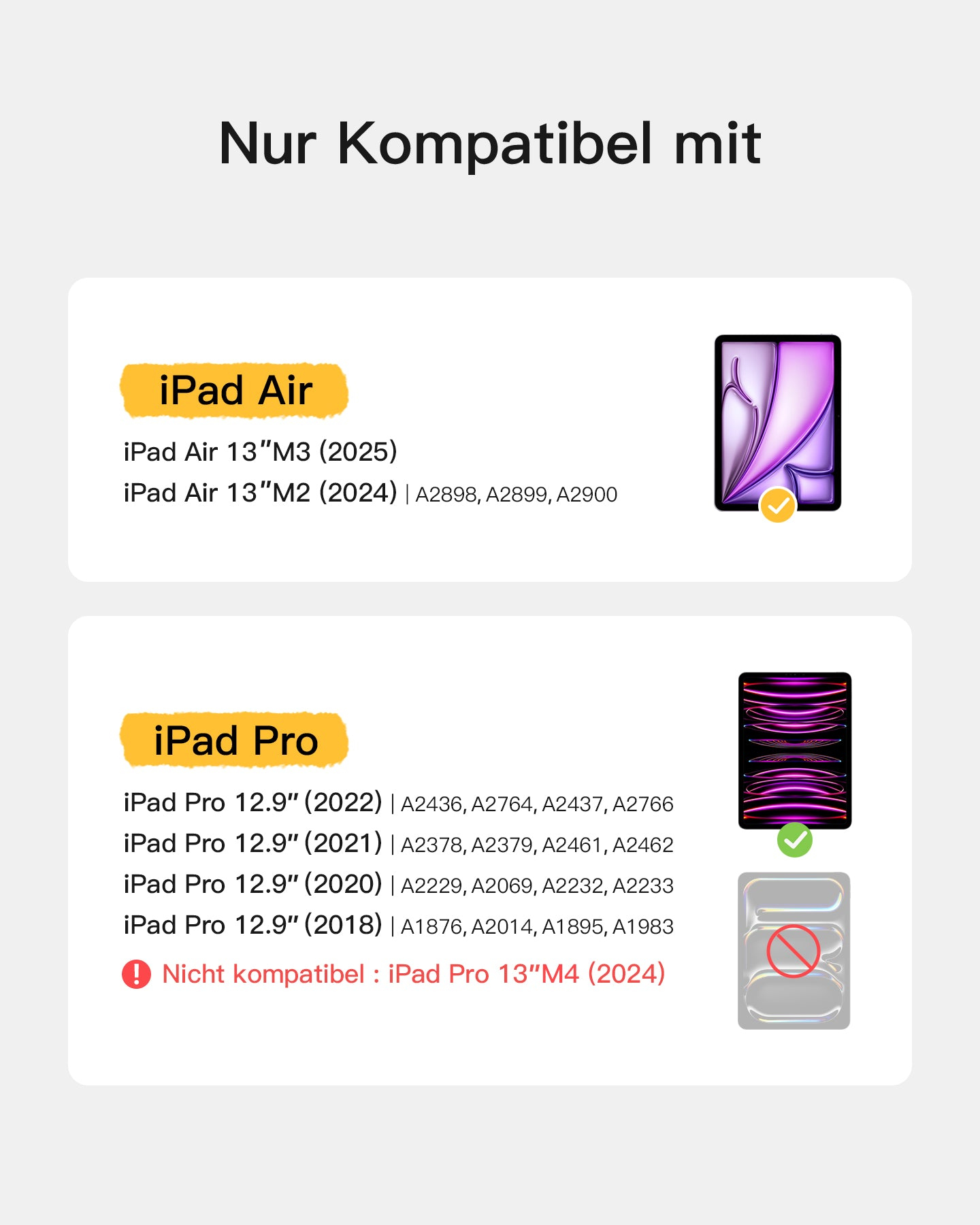 Inateck Keyboard iPad 13 gray Pro 3/6 Gen. Compatible - TL: Deutsch, QWERTZ, Ansicht 2