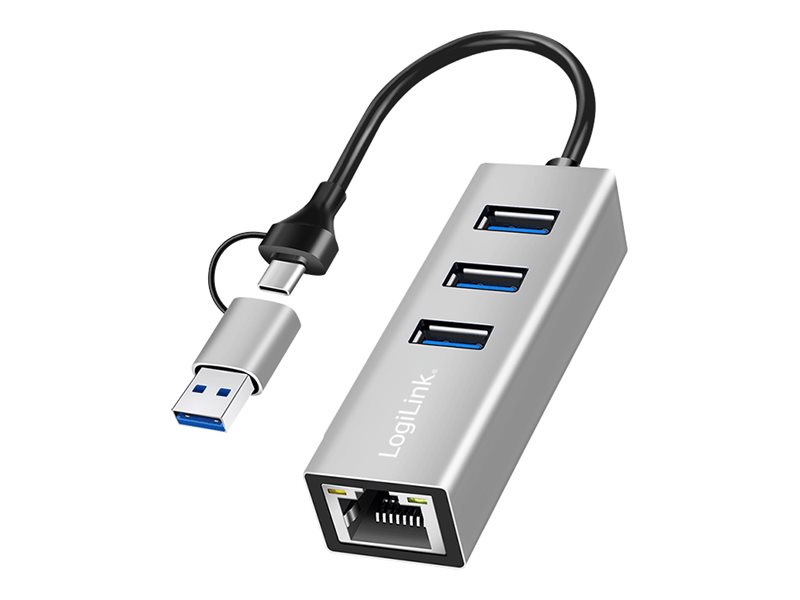 LogiLink Hub - 3 x USB 3.2 Gen 1 + 1 x 1 Gigabit