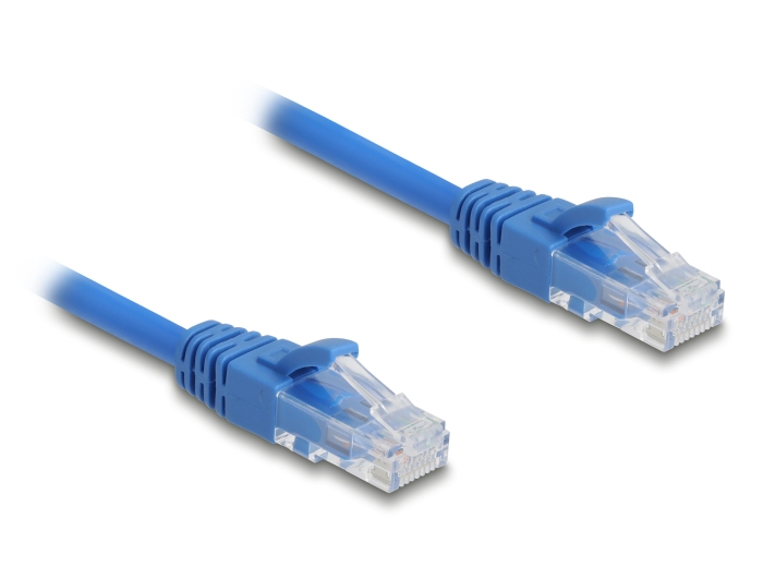 Delock RJ45 Spiralkabel Stecker zu Cat.6 UTP 0.8 m bis 1.8 blau - Netzwerk - CAT 6, Ansicht 2