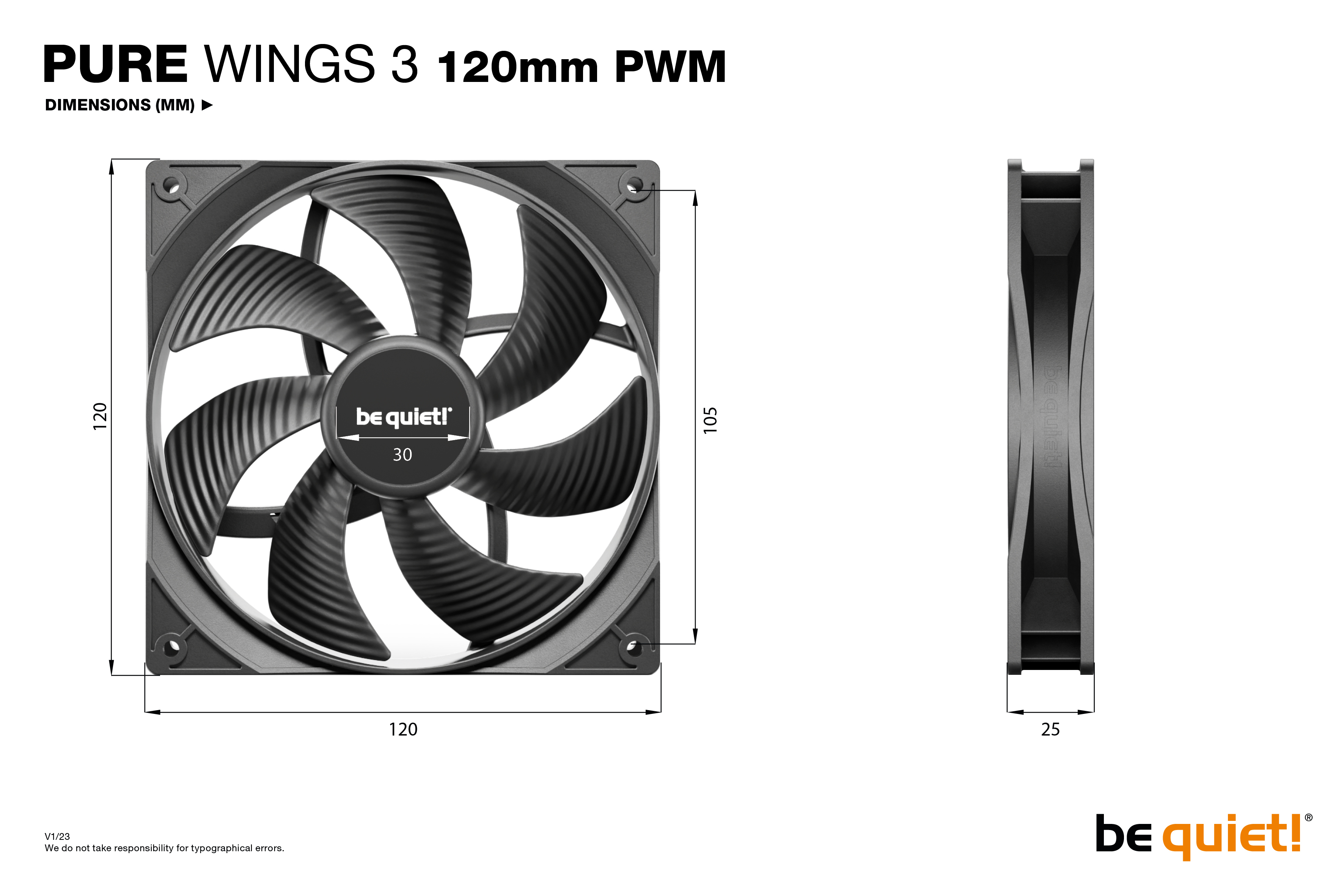 Be Quiet! ! PURE WINGS 3 120mm PWM 3-Pack, Ansicht 2