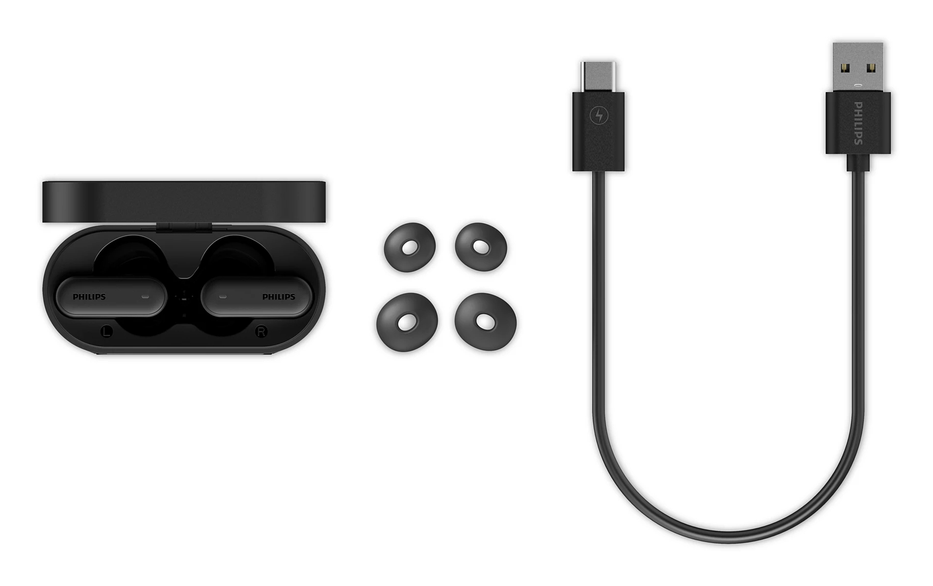 Philips True Wireless In-Ear-Kopfhörer TAT6000BK/00 Schwarz - Kopfhörer - Stereo, Ansicht 2